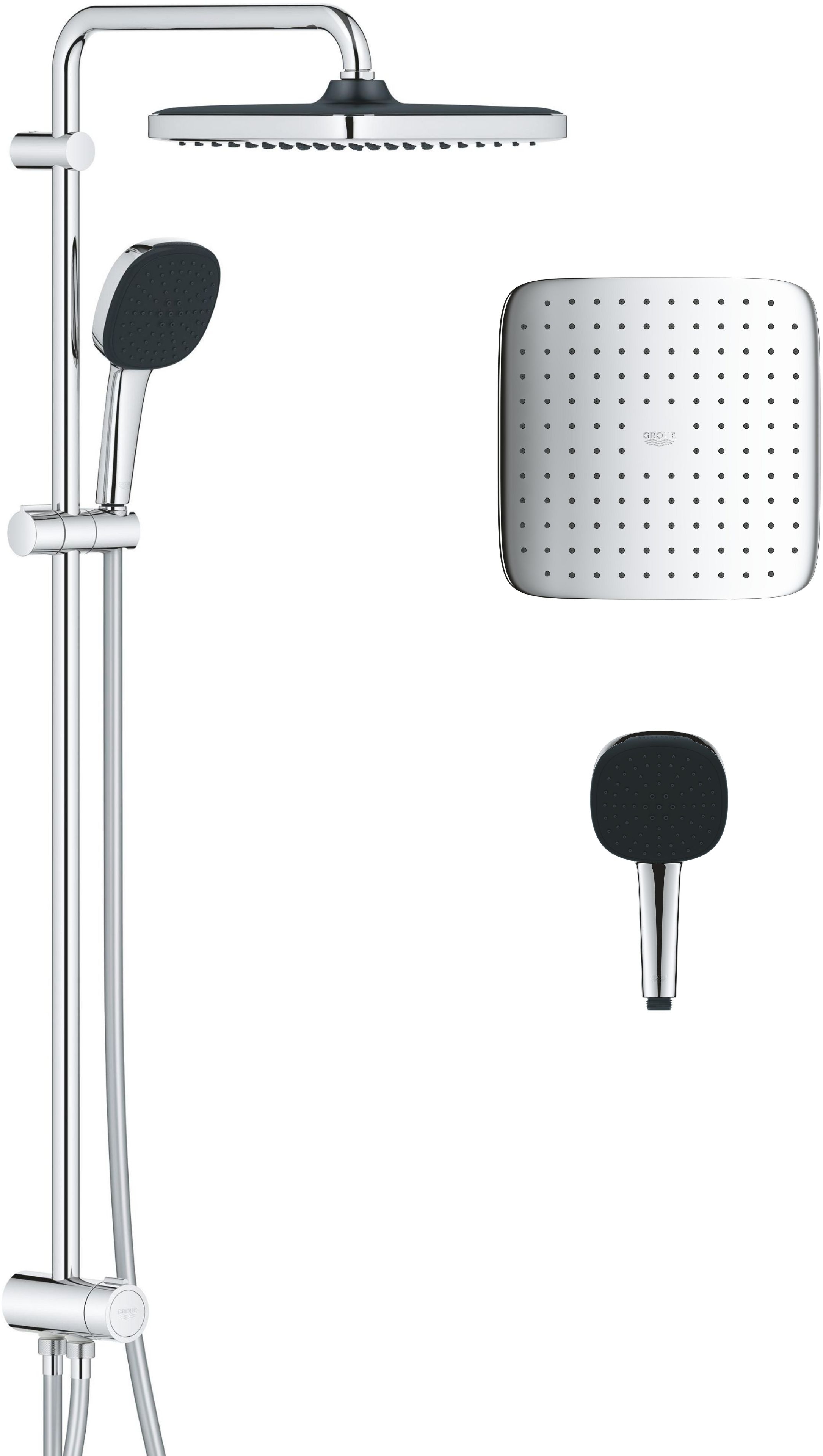 Darmowa Dostawa - Zestaw prysznicowy ścienny z deszczownicą starlight chrome Grohe Vitalio Comfort 26986001