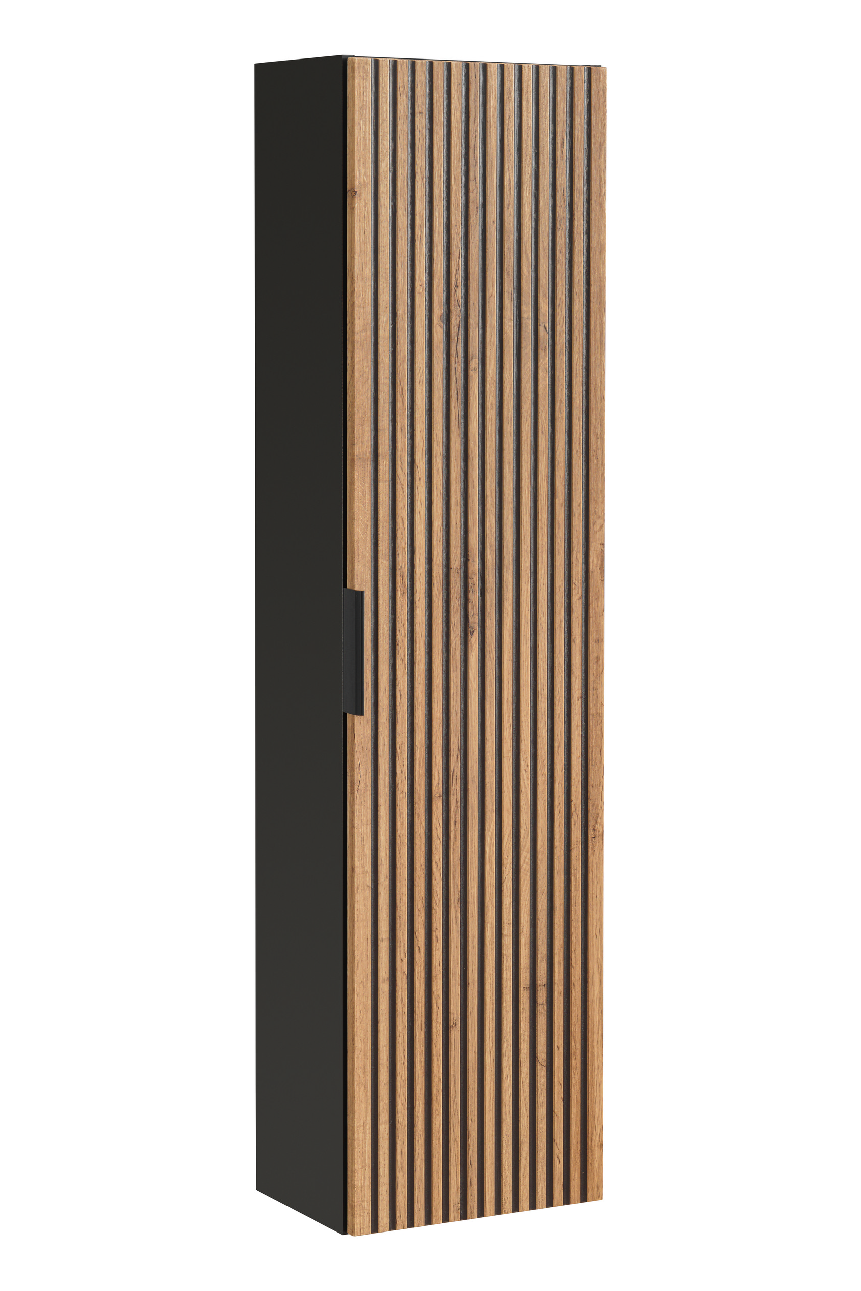 Darmowa Dostawa - Szafka 35x25x140 cm boczna wisząca czarna-szara-dąb Comad Xilo XILOBLACKWOTAN8001D1D