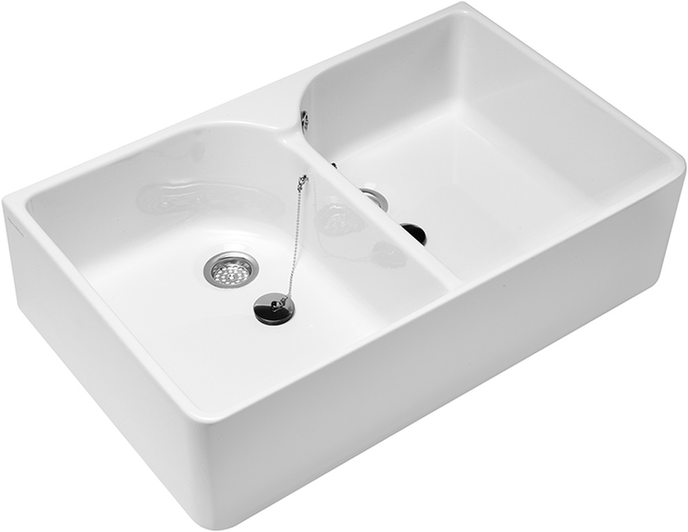 Darmowa Dostawa - Umywalka 89.5x55 cm prostokątna nablatowa-podwójna biała Villeroy & Boch O.Novo 633200R1