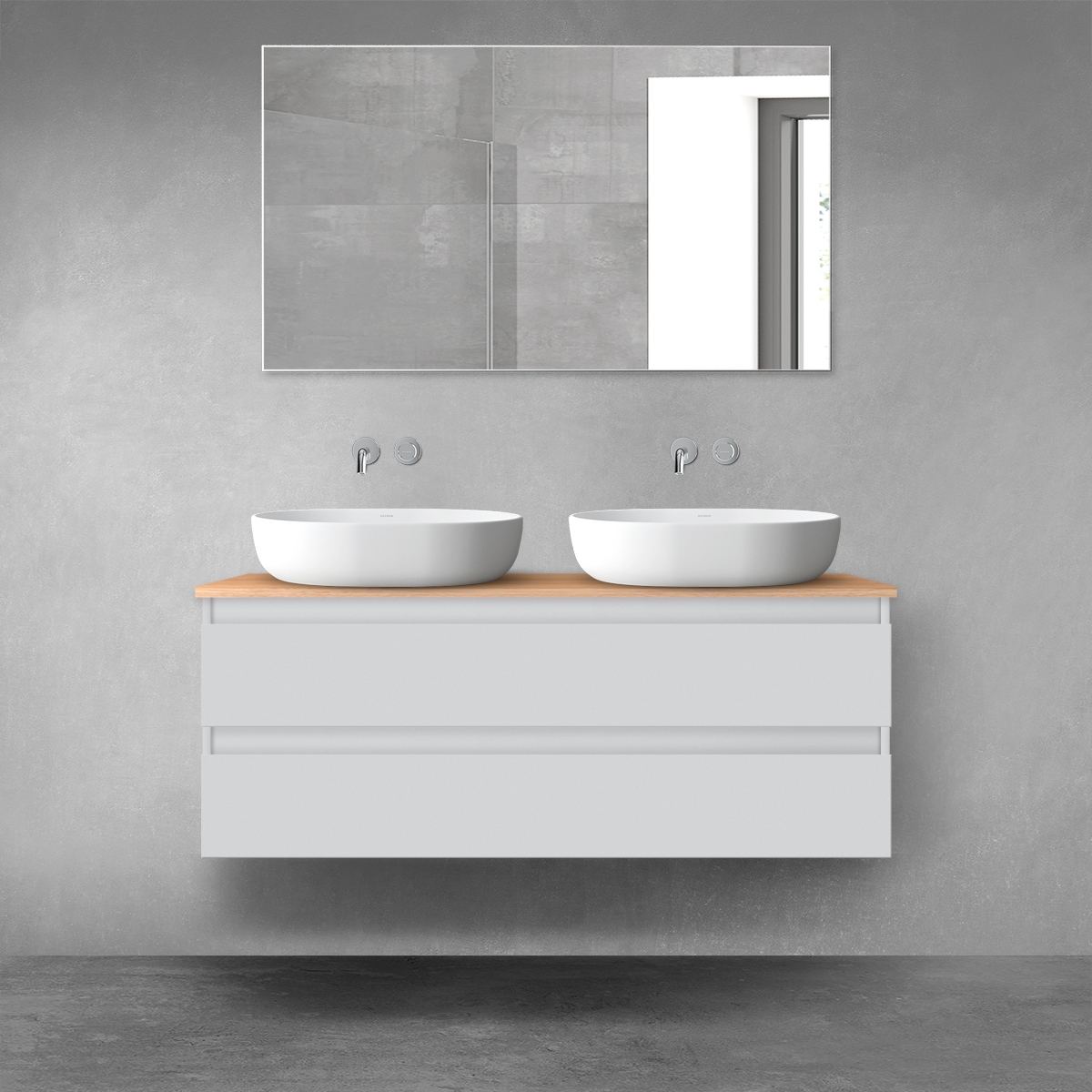 Darmowa Dostawa - Szafka z blatem 120x46.4x48.6 cm podumywalkowa wisząca szara-dab Oltens Vernal 68467700