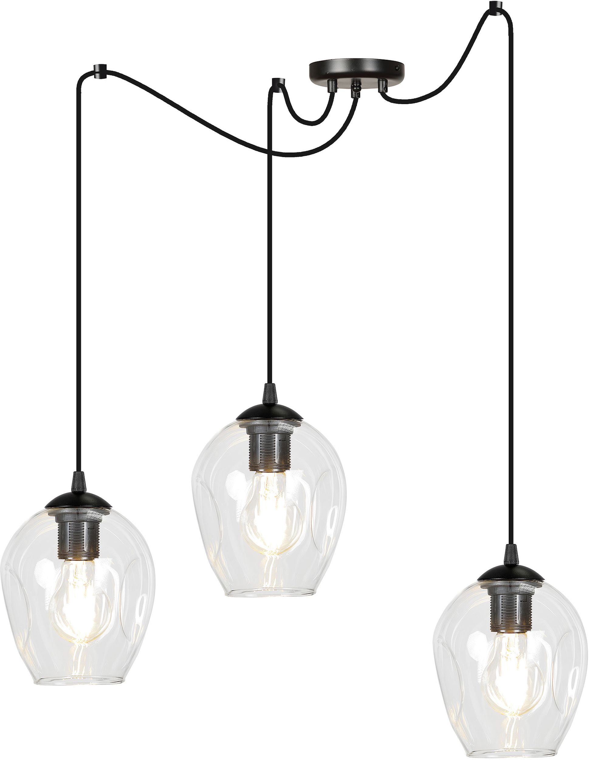Darmowa Dostawa - Lampa wisząca 3x15 W czarna-przezroczysta Emibig Level 7563