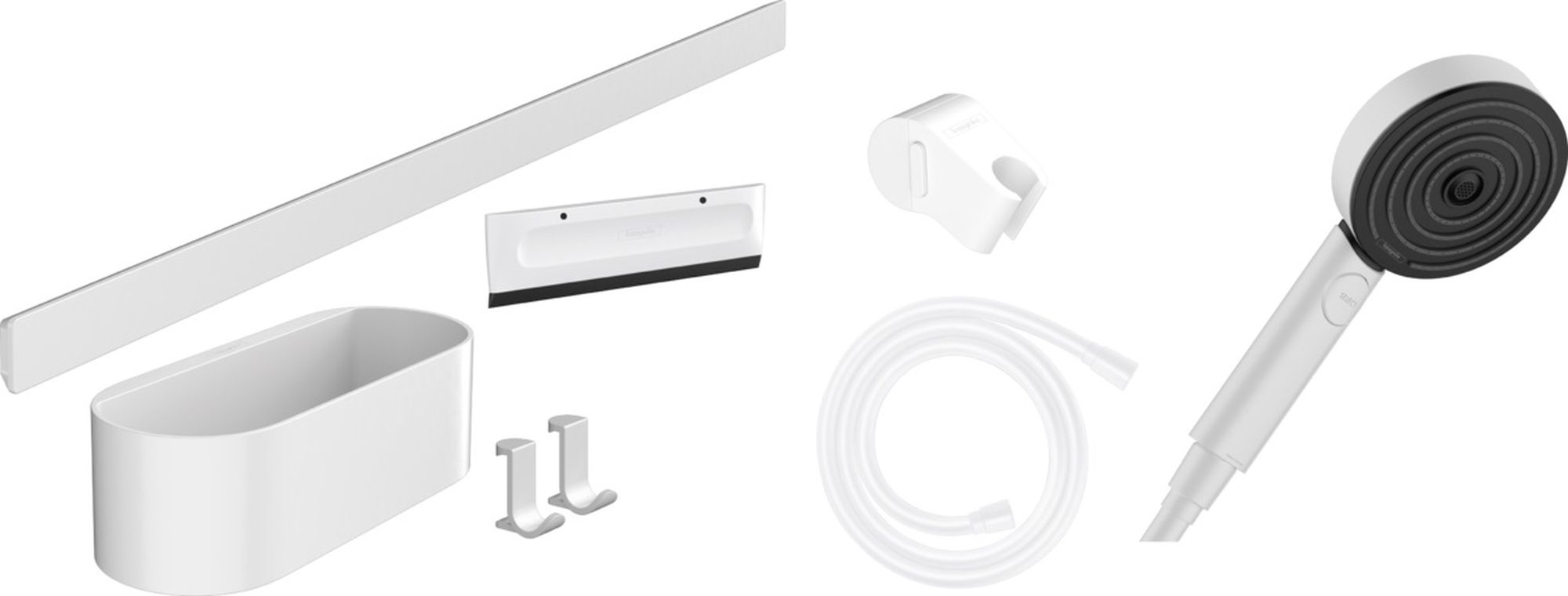 Darmowa Dostawa - Zestaw prysznicowy ścienny biały Hansgrohe WallStoris 24291700