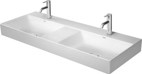 Darmowa Dostawa - Umywalka 120x47 cm prostokątna meblowa-nablatowa-podwójna biała Duravit DuraSquare 23531200701
