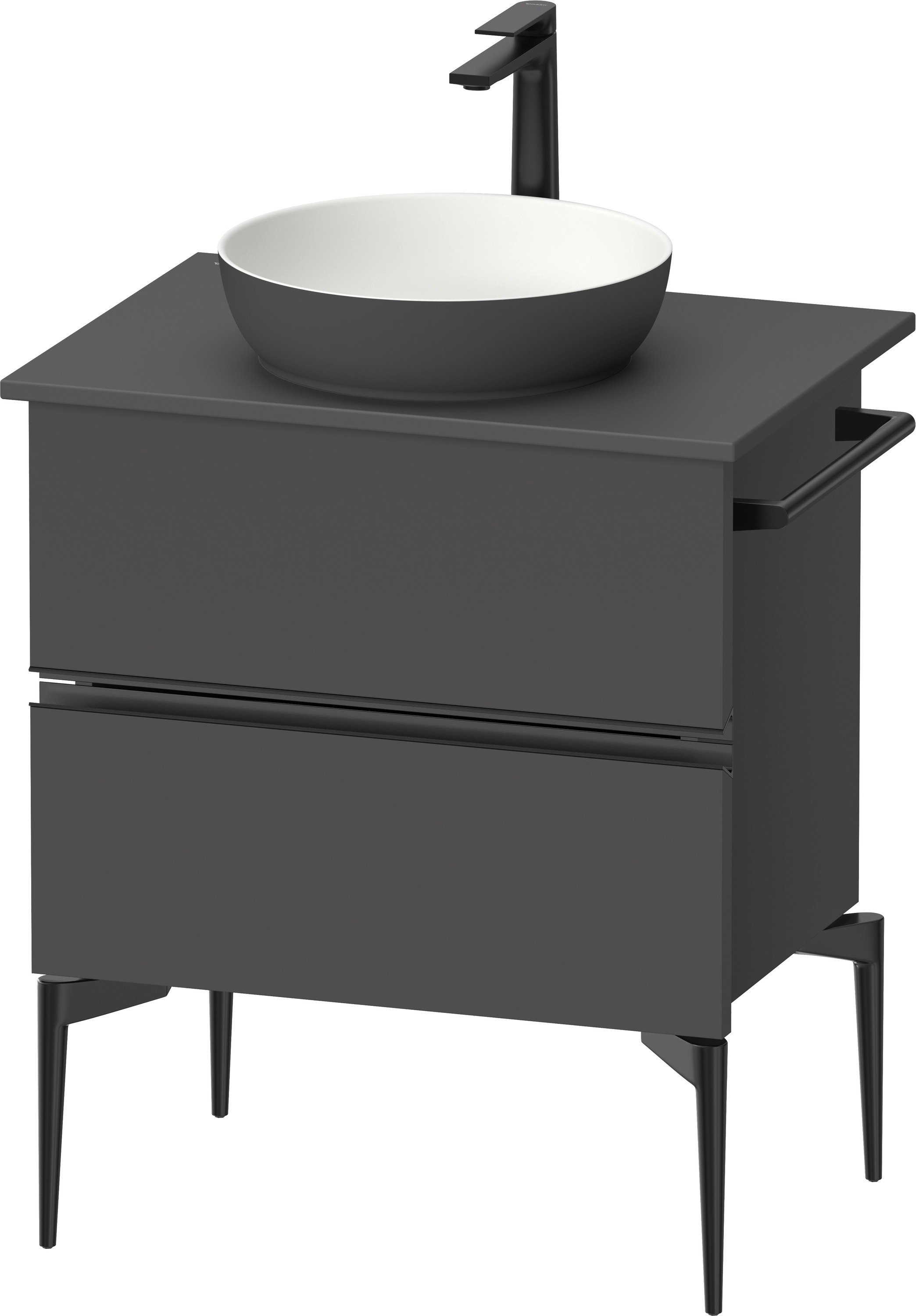 Darmowa Dostawa - Szafka 64.5x47.5x54.8 cm podumywalkowa wisząca czarna-grafitowa Duravit Sivida SV46570BD490000