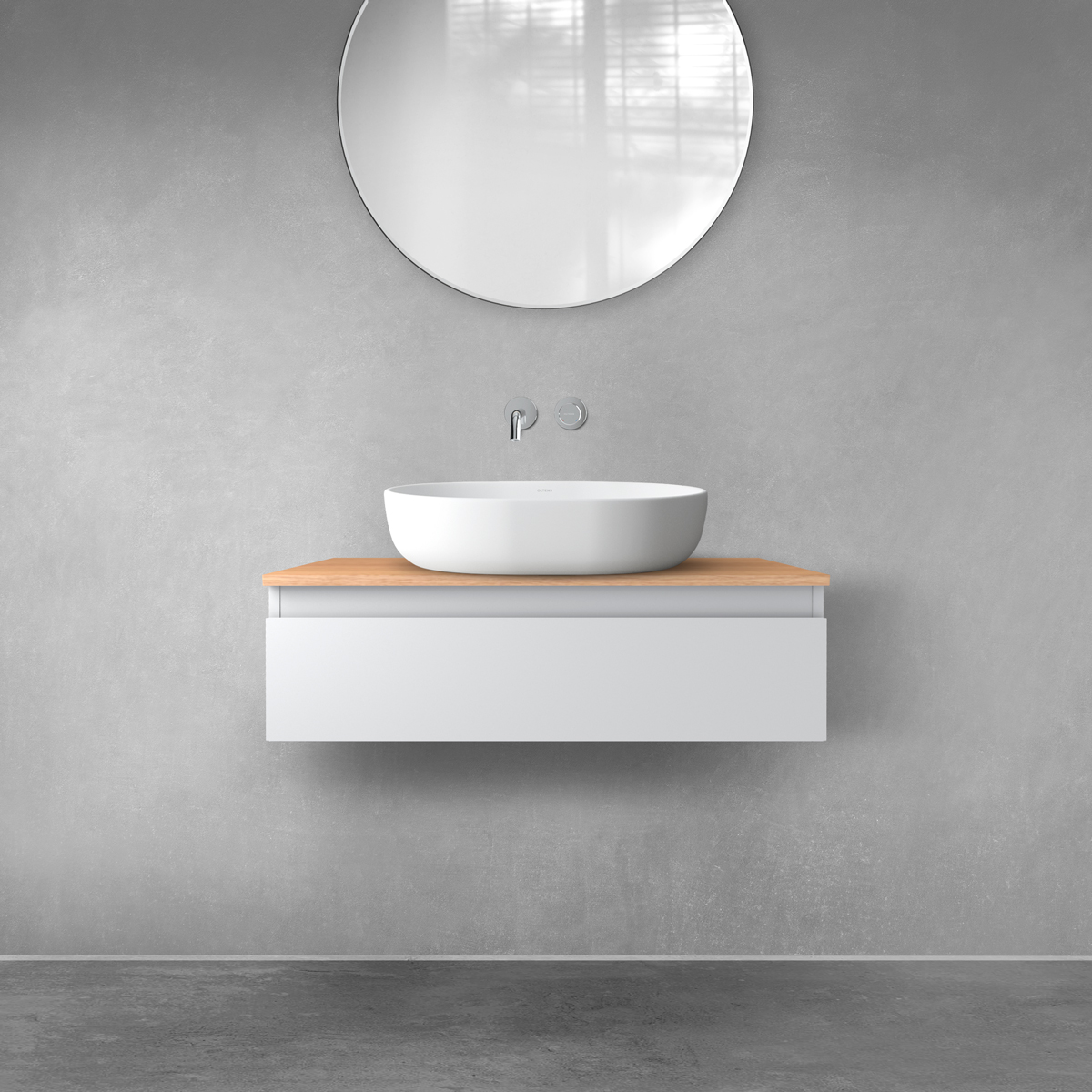 Darmowa Dostawa - Szafka z blatem 80x46.4x25.2 cm podumywalkowa wisząca szara Oltens Vernal 68108700
