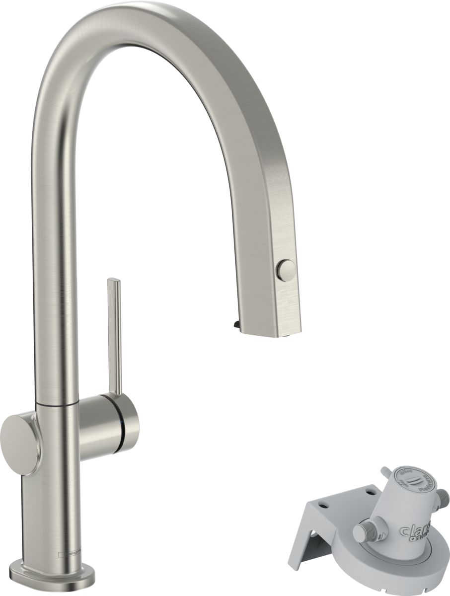 Darmowa Dostawa - Bateria kuchenna z filtrem stojąca stal szlachetna Hansgrohe Aqittura 76803800