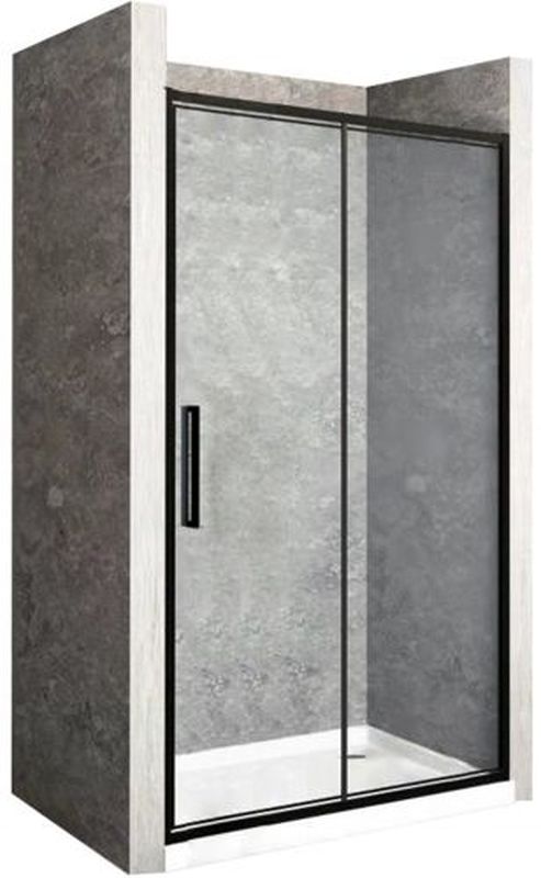 Darmowa Dostawa - Drzwi prysznicowe 80 cm składane czarny mat/szkło przezroczyste Rea Rapid Fold REAK6418