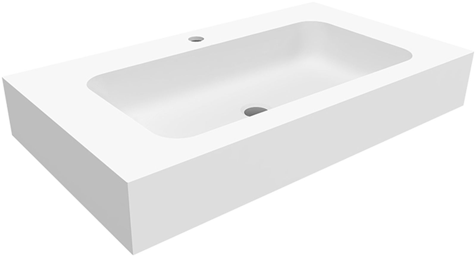 Darmowa Dostawa - Umywalka 80x45 cm prostokątna ścienna biała Cristalstone Linea Simpla U800MCOT