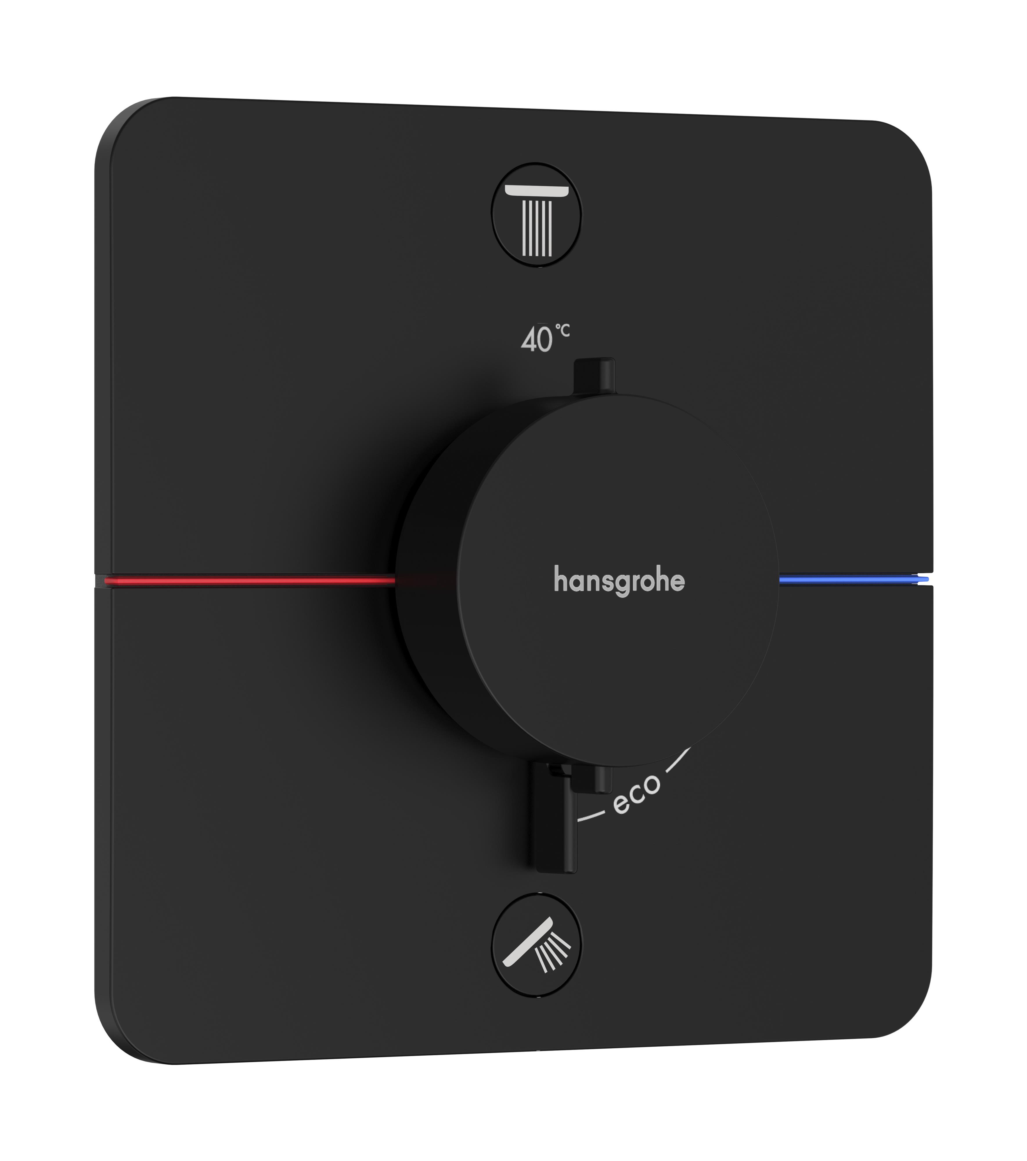 Darmowa Dostawa - Bateria wannowo-prysznicowa podtynkowa termostatyczna czarna Hansgrohe ShowerSelect Comfort Q 15586670