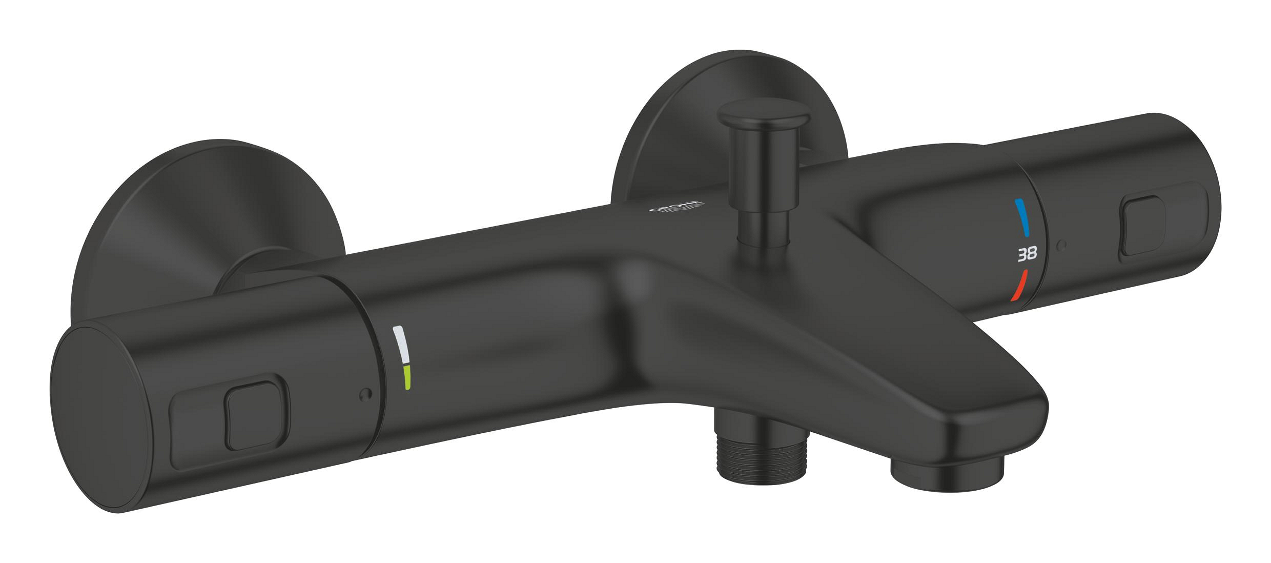 Darmowa Dostawa - Bateria wannowo-prysznicowa ścienna termostatyczna czarna Grohe Precision 345982430