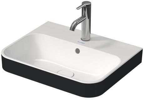 Darmowa Dostawa - Umywalka 50x40 cm prostokątna nablatowa biała-antracyt Duravit Happy D.2 Plus 2360506100
