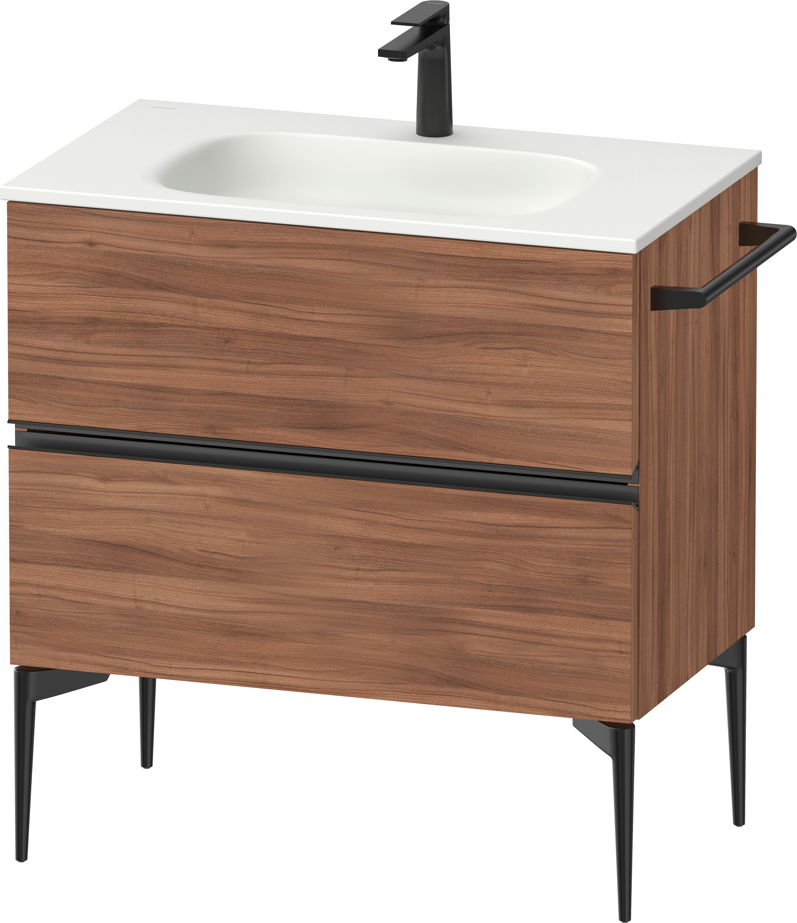 Darmowa Dostawa - Szafka 81x47.7x59.2 cm podumywalkowa wisząca czarna-orzech Duravit Sivida SV46510BD790000