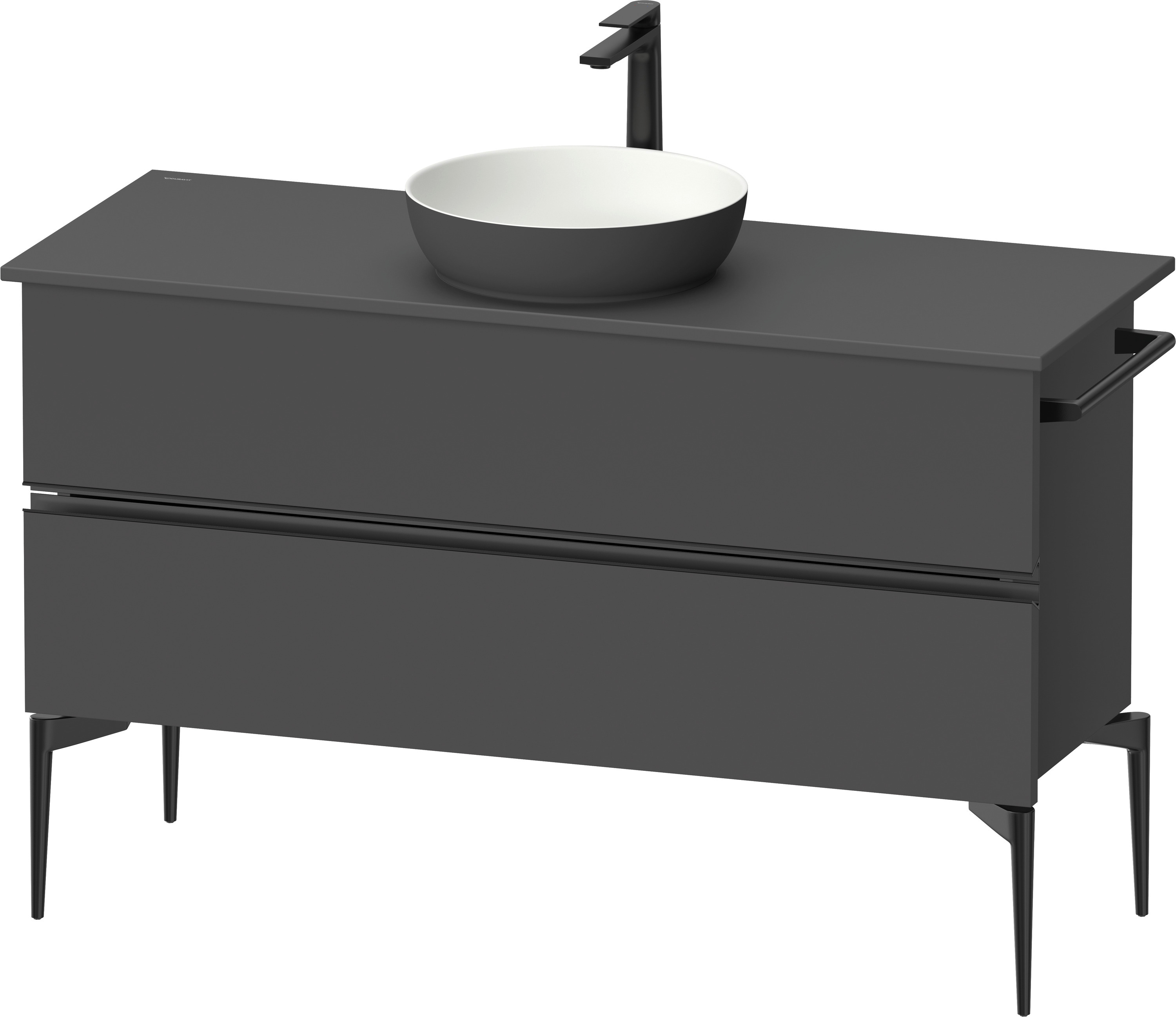 Darmowa Dostawa - Szafka 124.5x47.5x54.8 cm podumywalkowa wisząca czarna-grafitowa Duravit Sivida SV46600BD490000