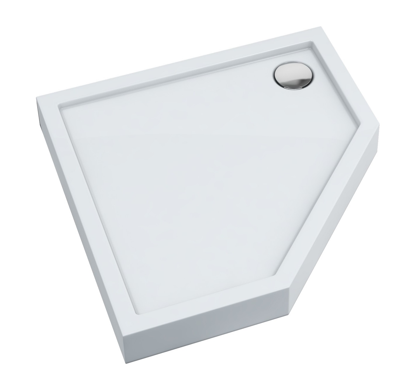 Darmowa Dostawa - Brodzik pięciokątny 80x80 cm biały Schedline Collection Cameron Smooth White 3STC1PK8080