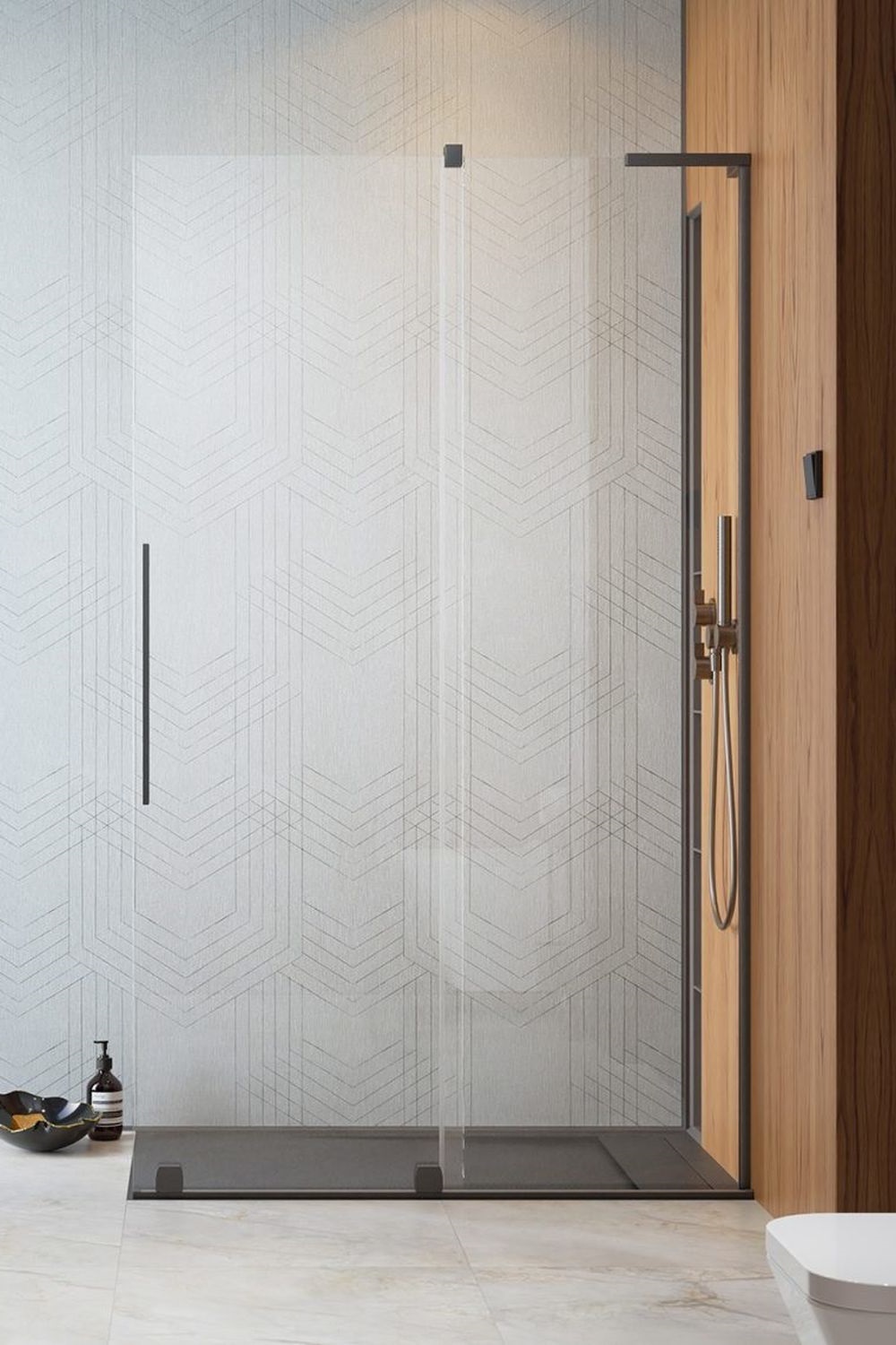 Darmowa Dostawa - Drzwi prysznicowe 120 cm rozsuwane Radaway Furo SL Brushed Gunmetal Walk-In 103066389201R/101105940101