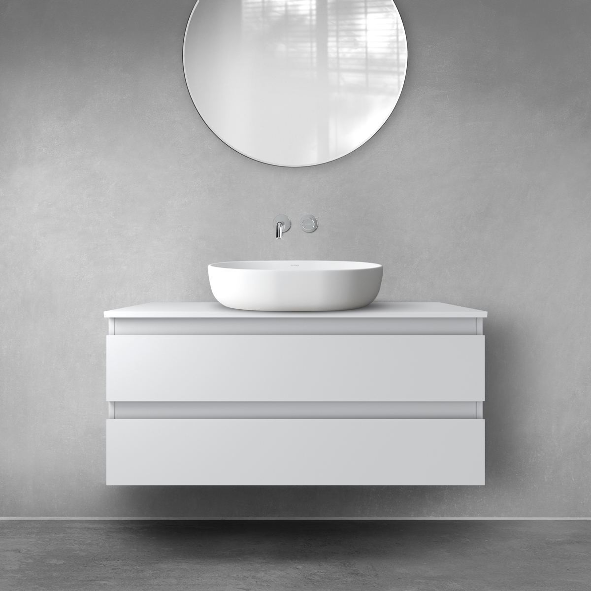 Darmowa Dostawa - Szafka z blatem 100x46.4x48.6 cm podumywalkowa wisząca szara Oltens Vernal 68117700