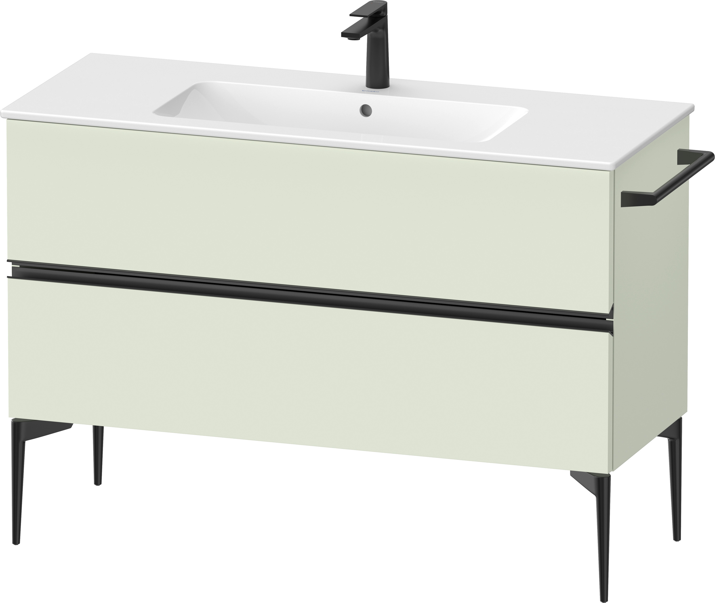 Darmowa Dostawa - Szafka 121x47.7x59.1 cm podumywalkowa wisząca czarna-zielona Duravit Sivida SV46460BDHH0000