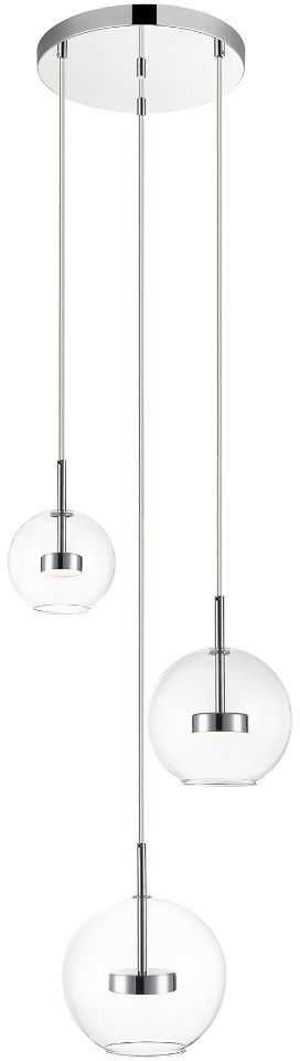 Darmowa Dostawa - Lampa wisząca 3x5 W chrom-przezroczysta Zuma Line Enceladus P042803LF4AC