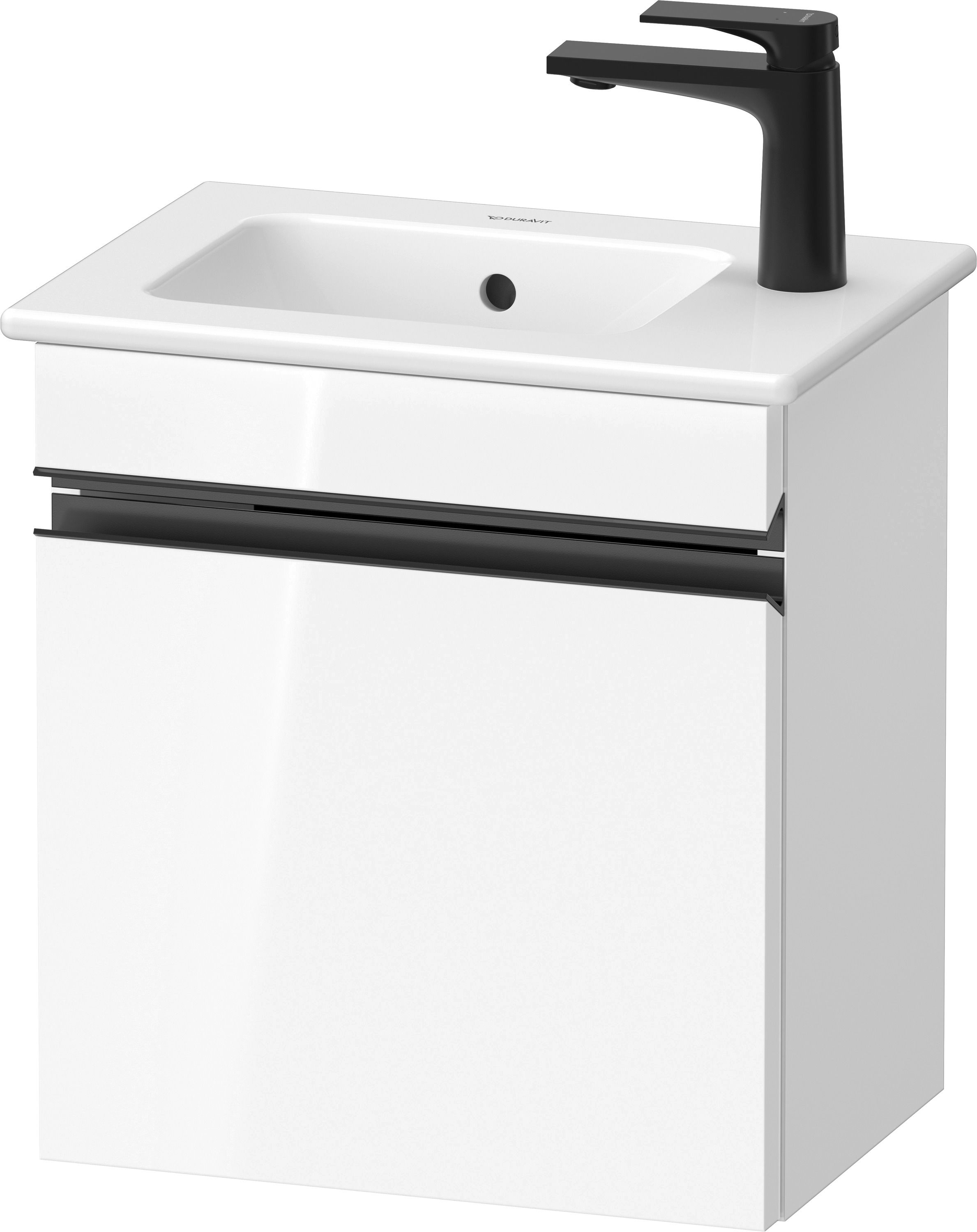 Darmowa Dostawa - Szafka 40x28.7x44.3 cm podumywalkowa wisząca biała-czarna Duravit Sivida SV4642LBD220000