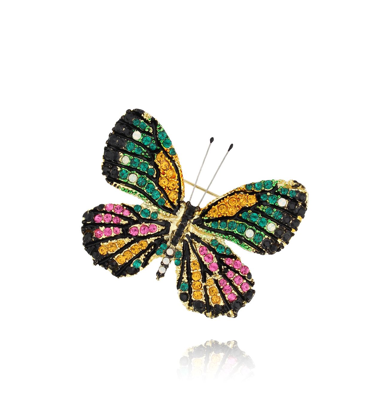 Broszka z kolorowym motylem Papillon BRPI0002