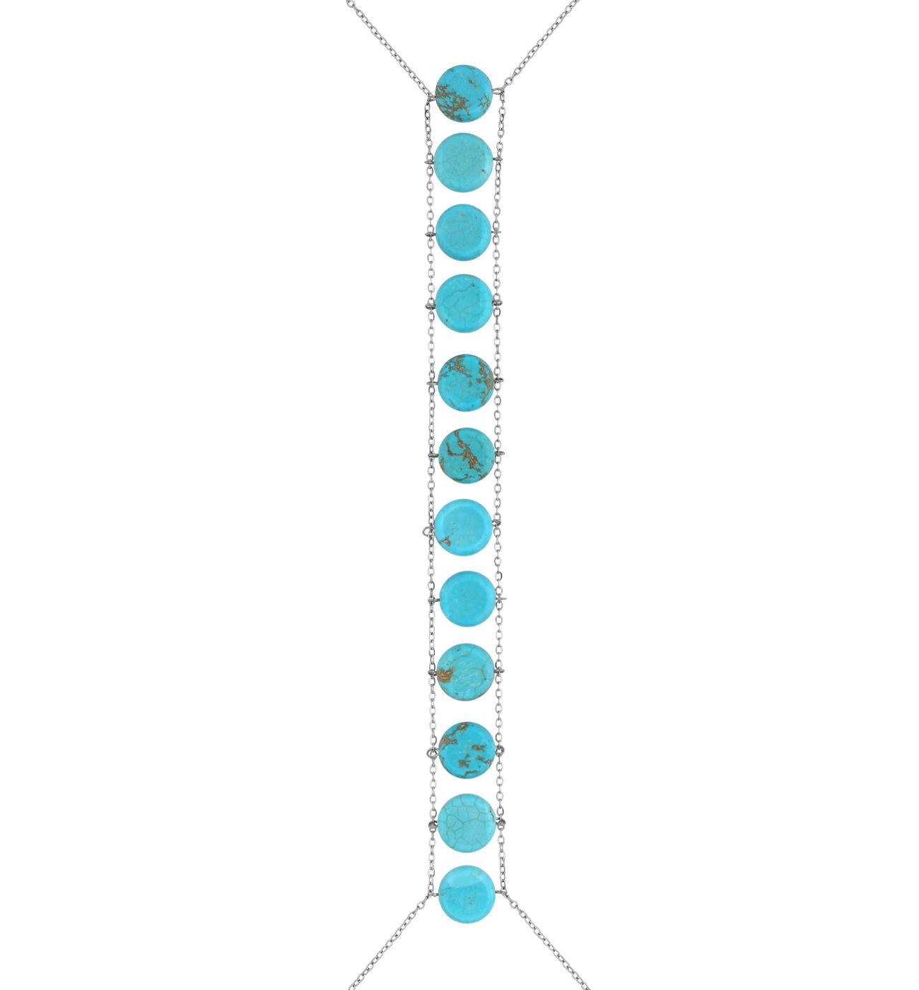 Naszyjnik na ciało z turkusami body chain Trinidad - By Dziubeka