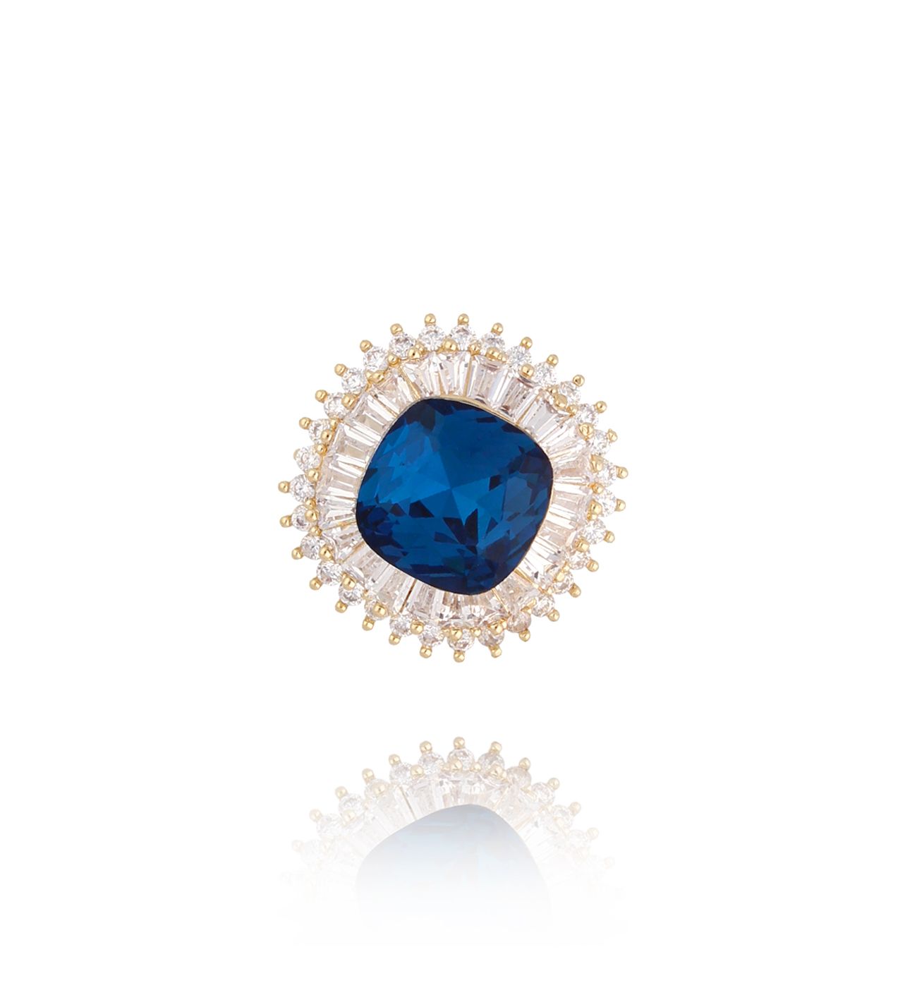 Broszka mini z kryształami Blue Glow BRSS0044 - By Dziubeka