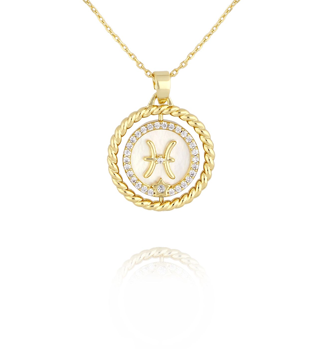 Naszyjnik znak zodiaku Ryba NLU0043 - By Dziubeka