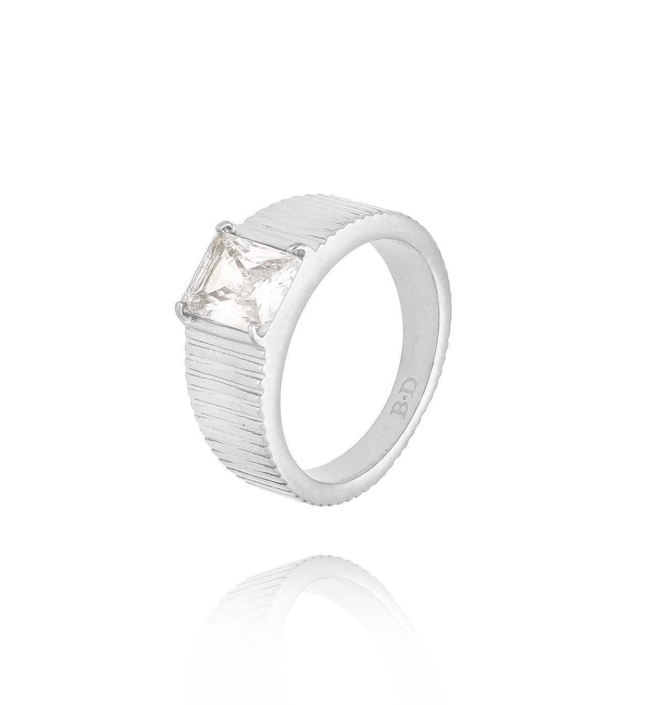 Pierścionek srebrny z kryształem Sparkle Ring - By Dziubeka