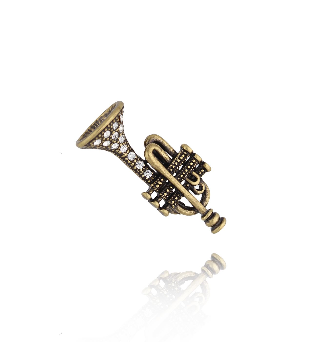 Broszka ze złotą trąbką Trumpet BRSS0212 - By Dziubeka