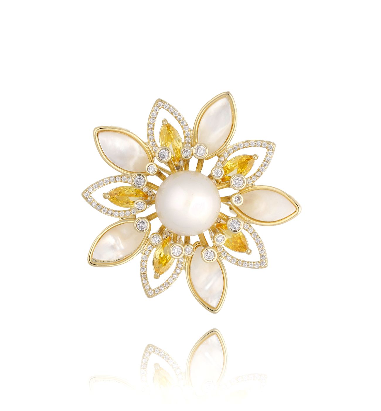 Broszka z kryształami Regal BRSS0036 - By Dziubeka
