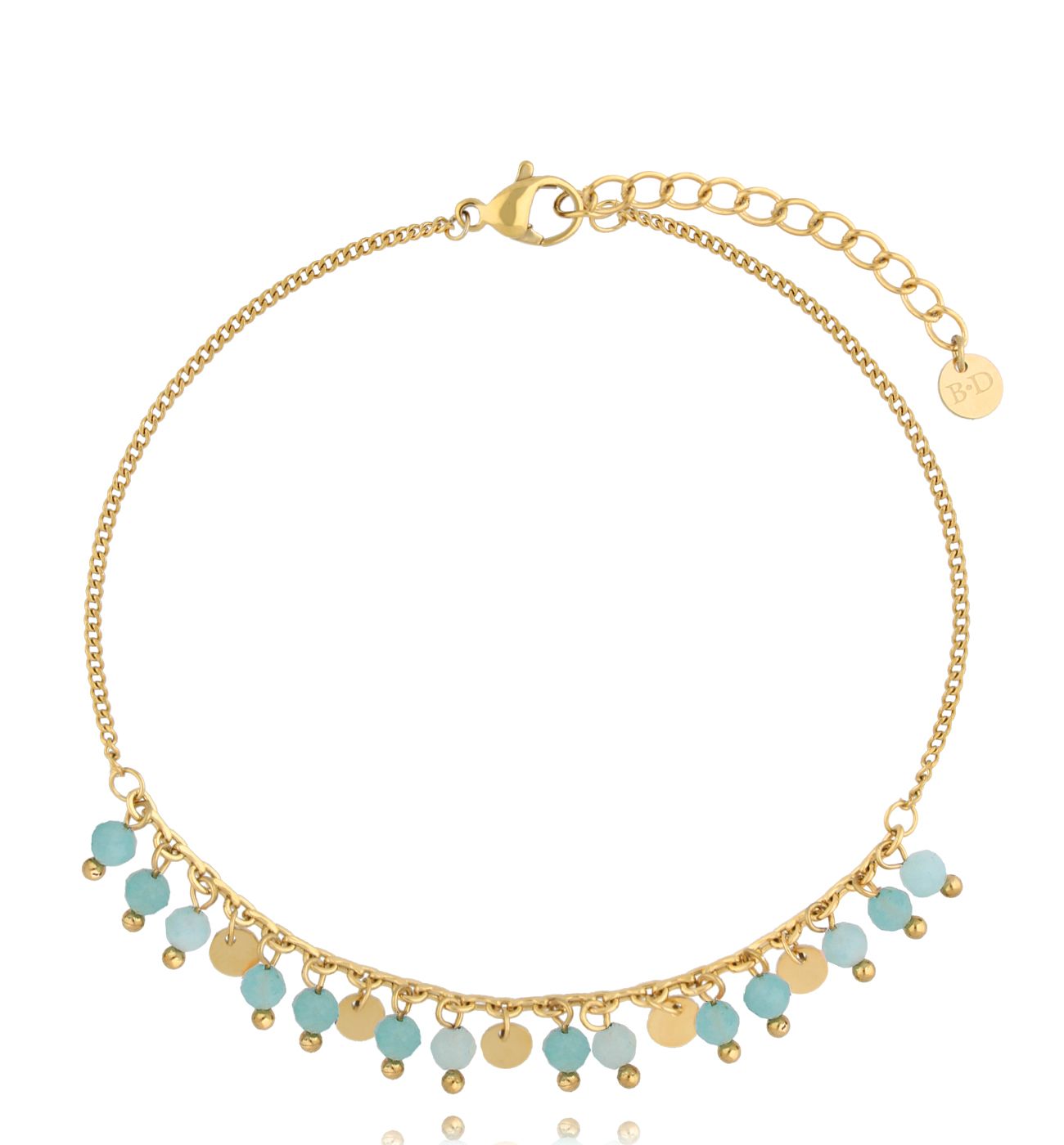 Bransoletka na nogę z amazonitami Paradise Jewels B - By Dziubeka