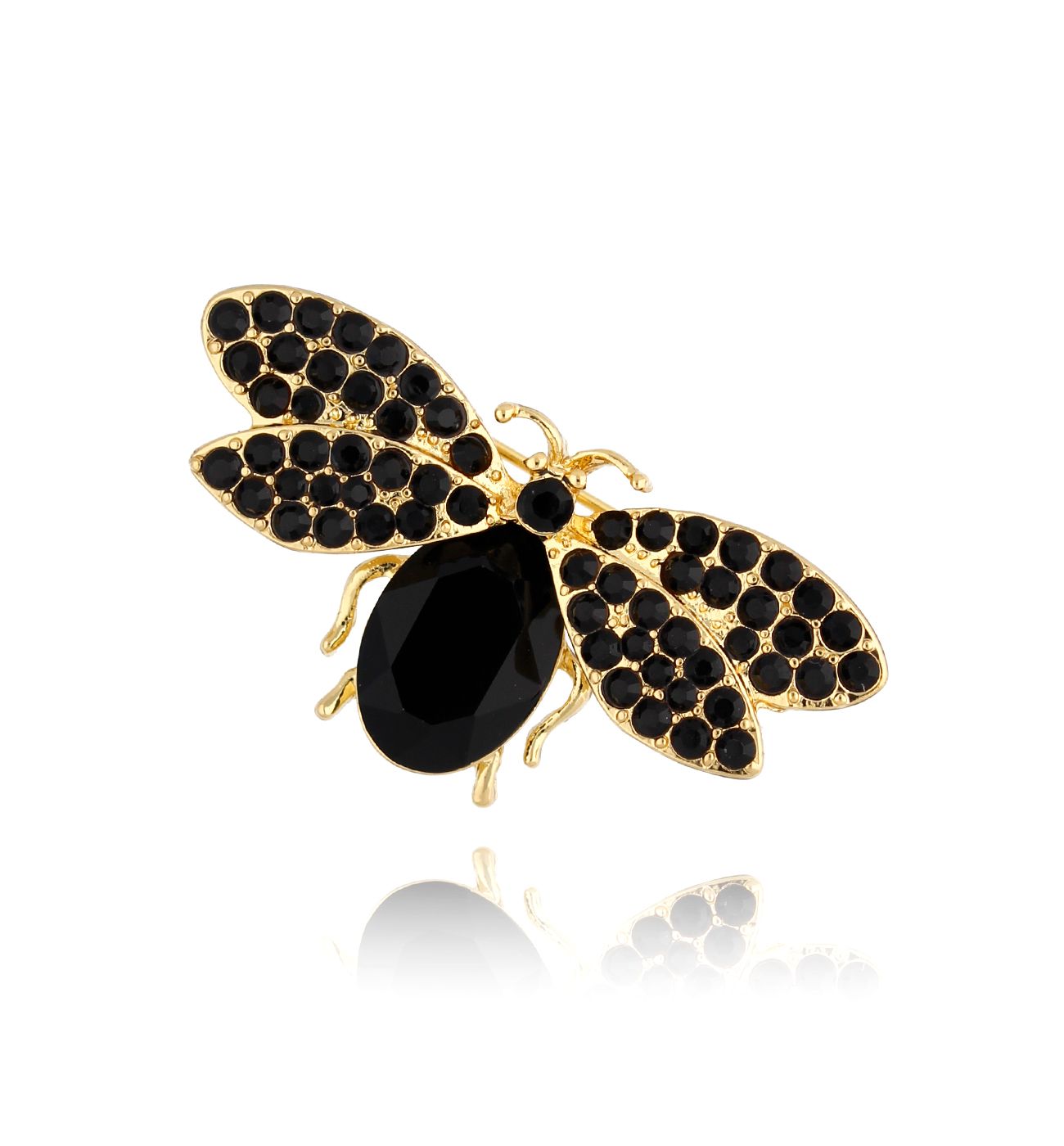 Broszka z czarnym motylem Shine Butterfly - By Dziubeka