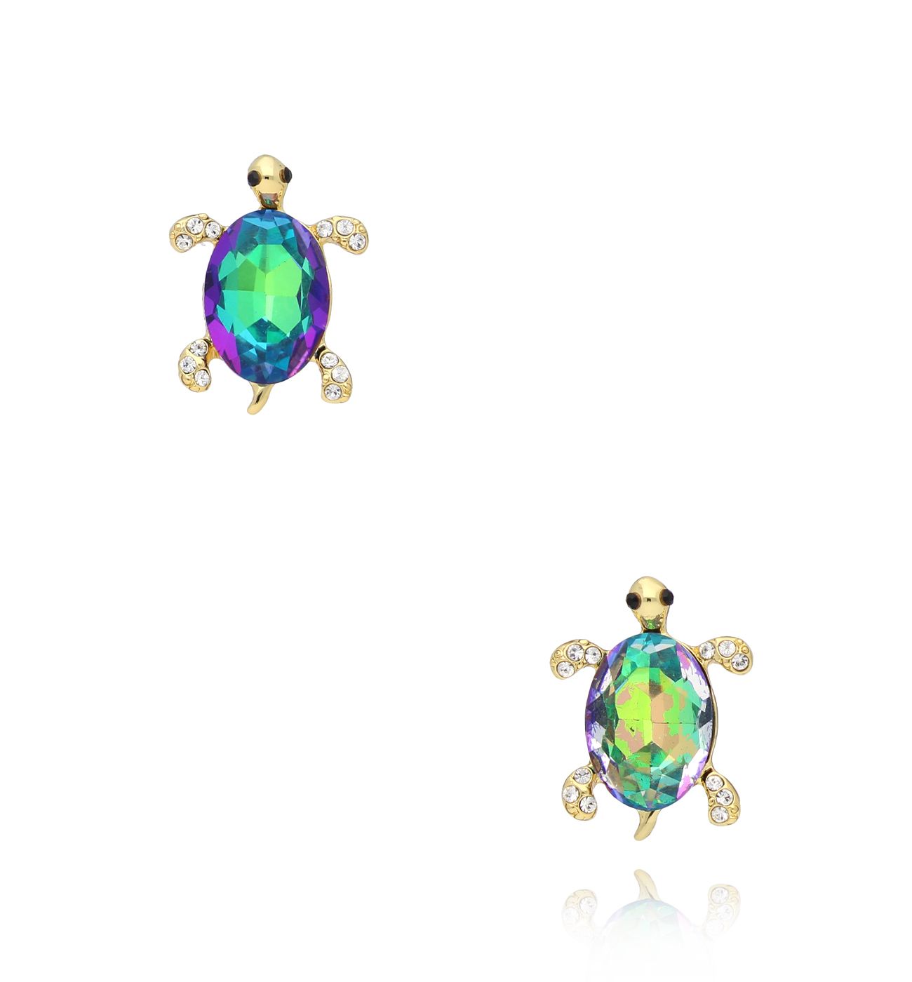 Kolczyki zielone z żółwikiem Lovely Turtles - By Dziubeka