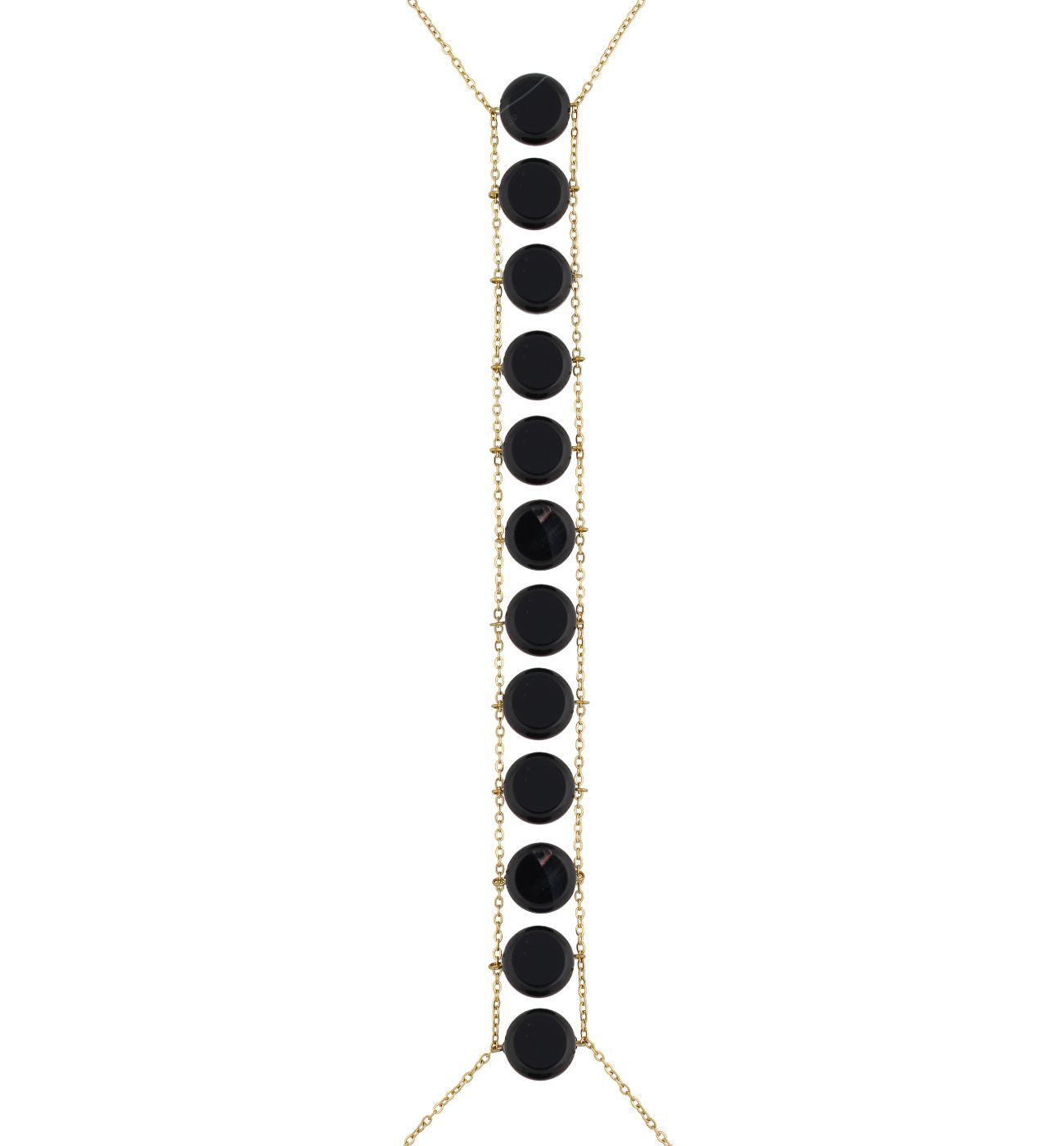 Naszyjnik na ciało z onyksami body chain Trinidad - By Dziubeka