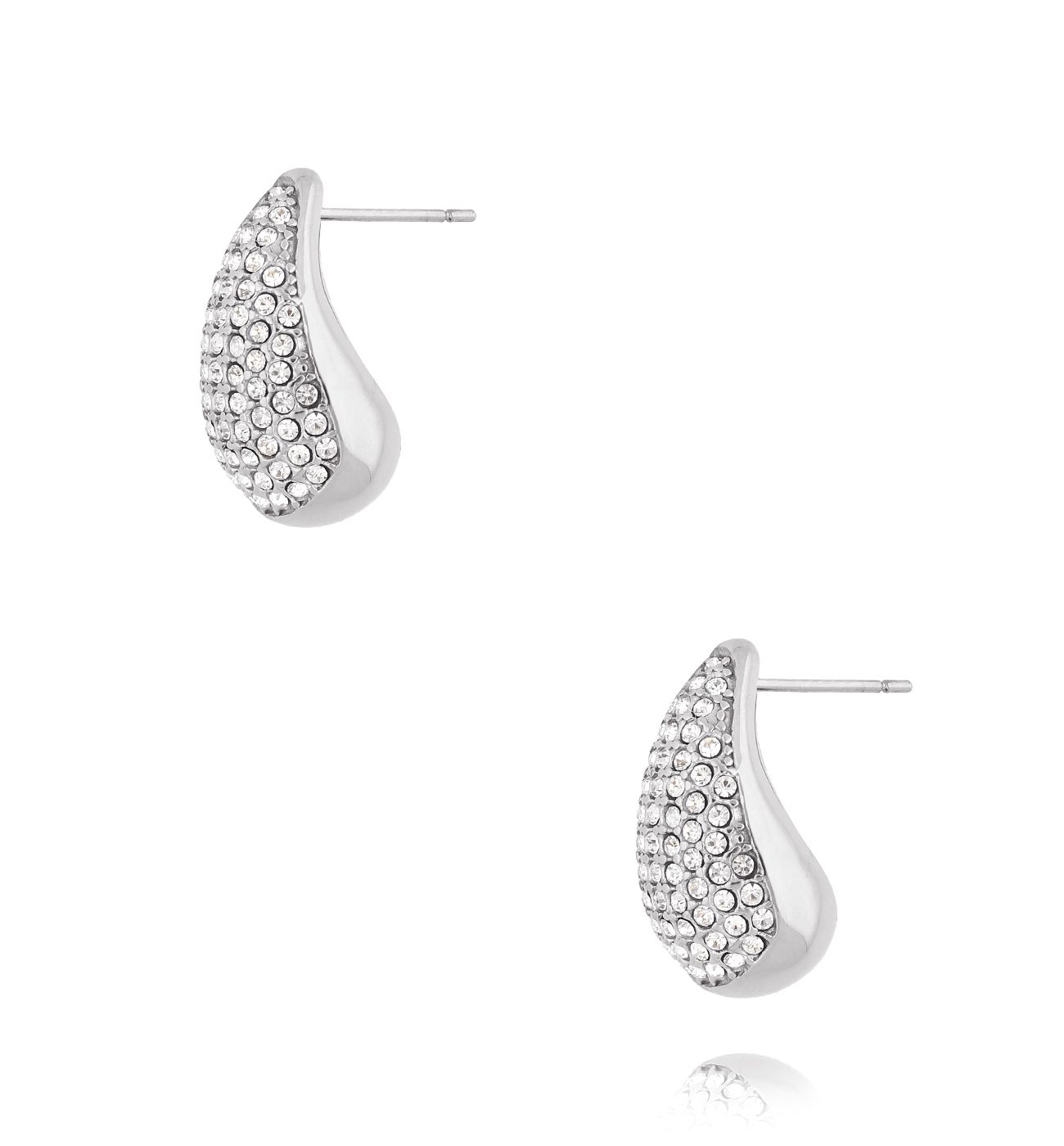 Kolczyki krople z cyrkoniami srebrne Crystal Raindrop - By Dziubeka