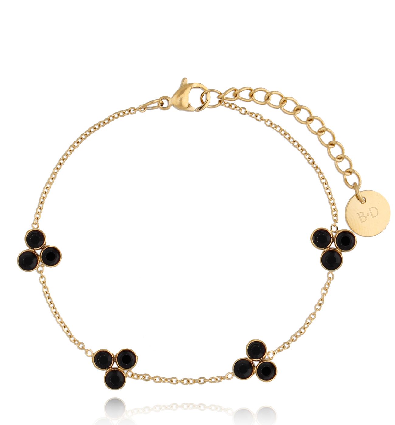 Bransoletka złota z czarnymi cyrkoniami Goldie BSA0327