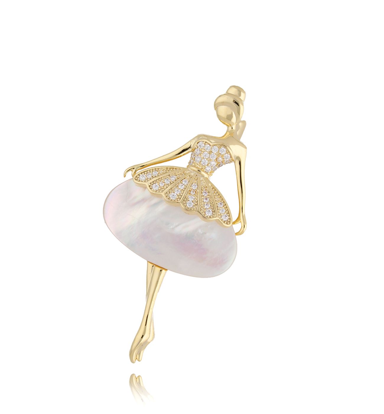 Broszka złota baletnica Ballerina BRPE0015 - By Dziubeka