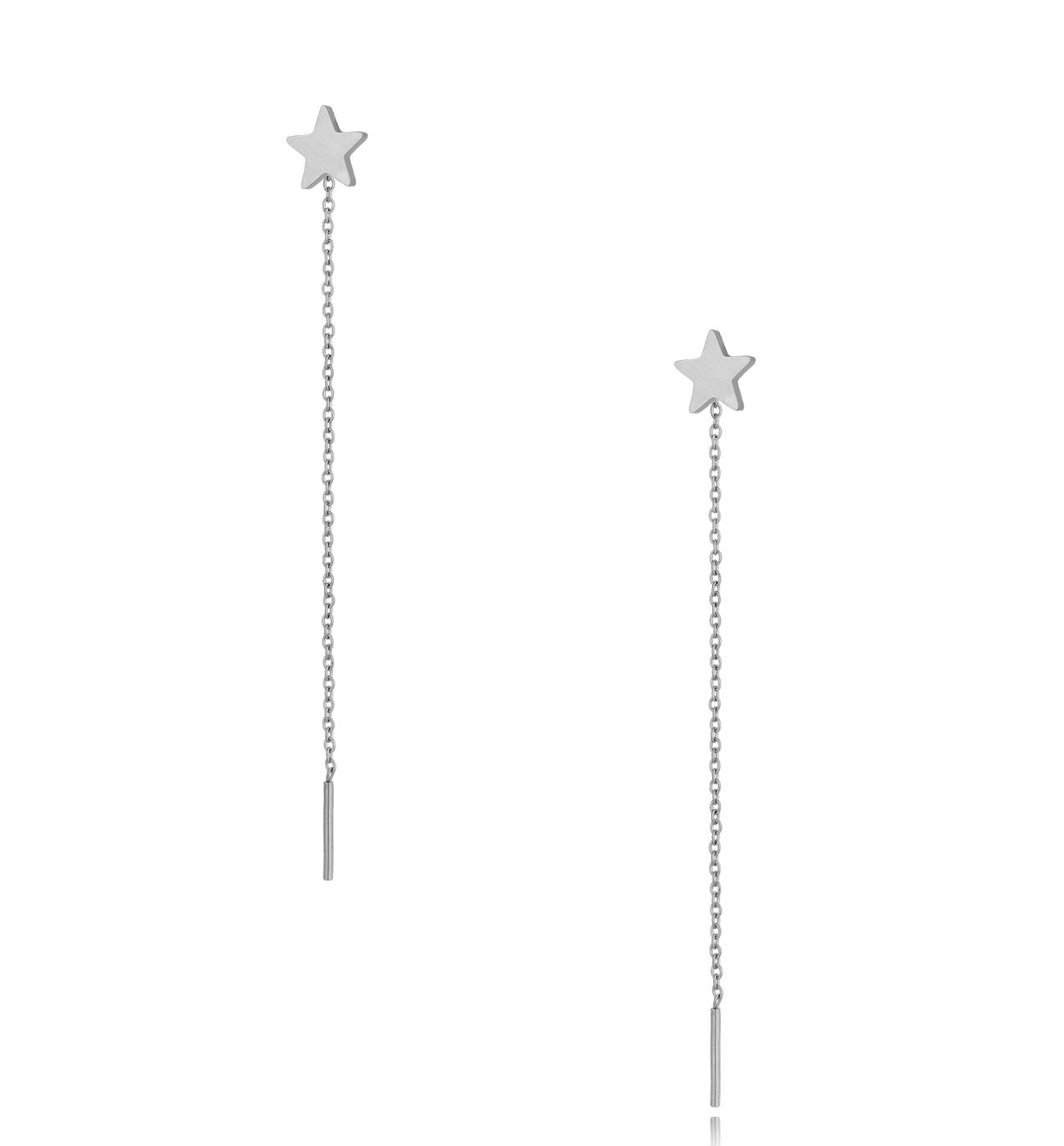 Kolczyki srebrne wiszące Long Star KSA0302