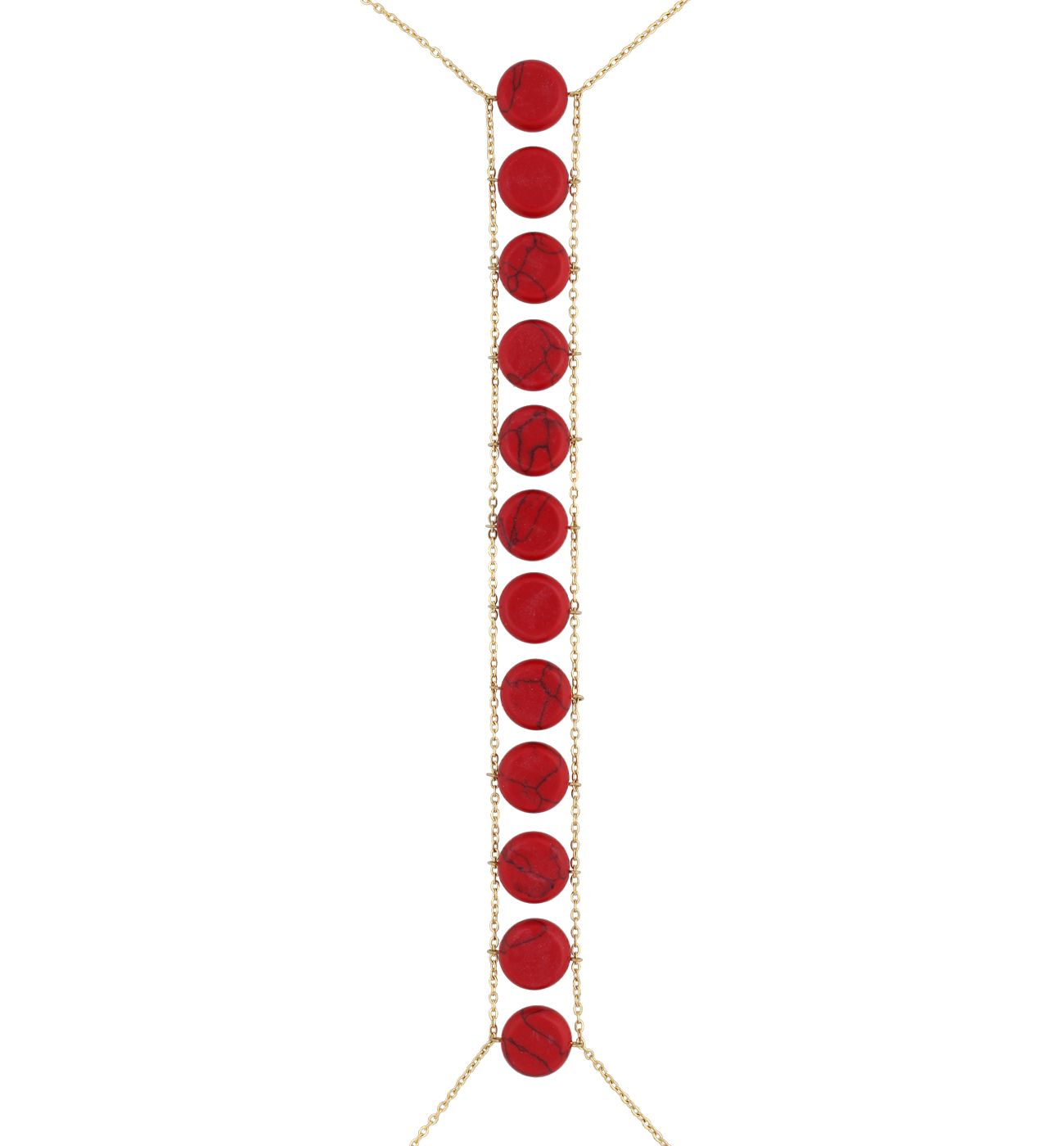 Naszyjnik na ciało czerwony body chain Trinidad - By Dziubeka