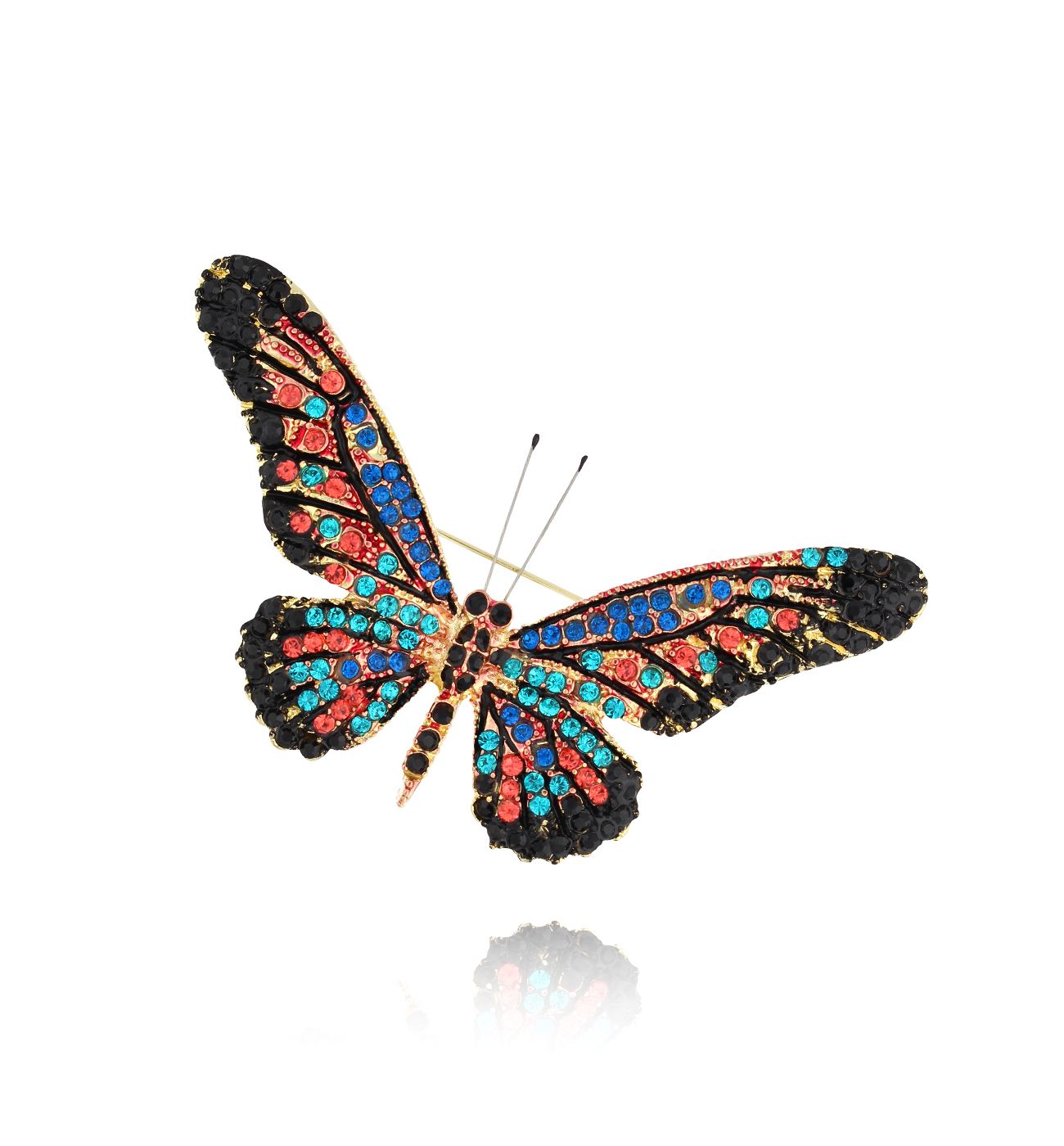 Broszka z kolorowym motylem Papillon II BRPI0015 - By Dziubeka