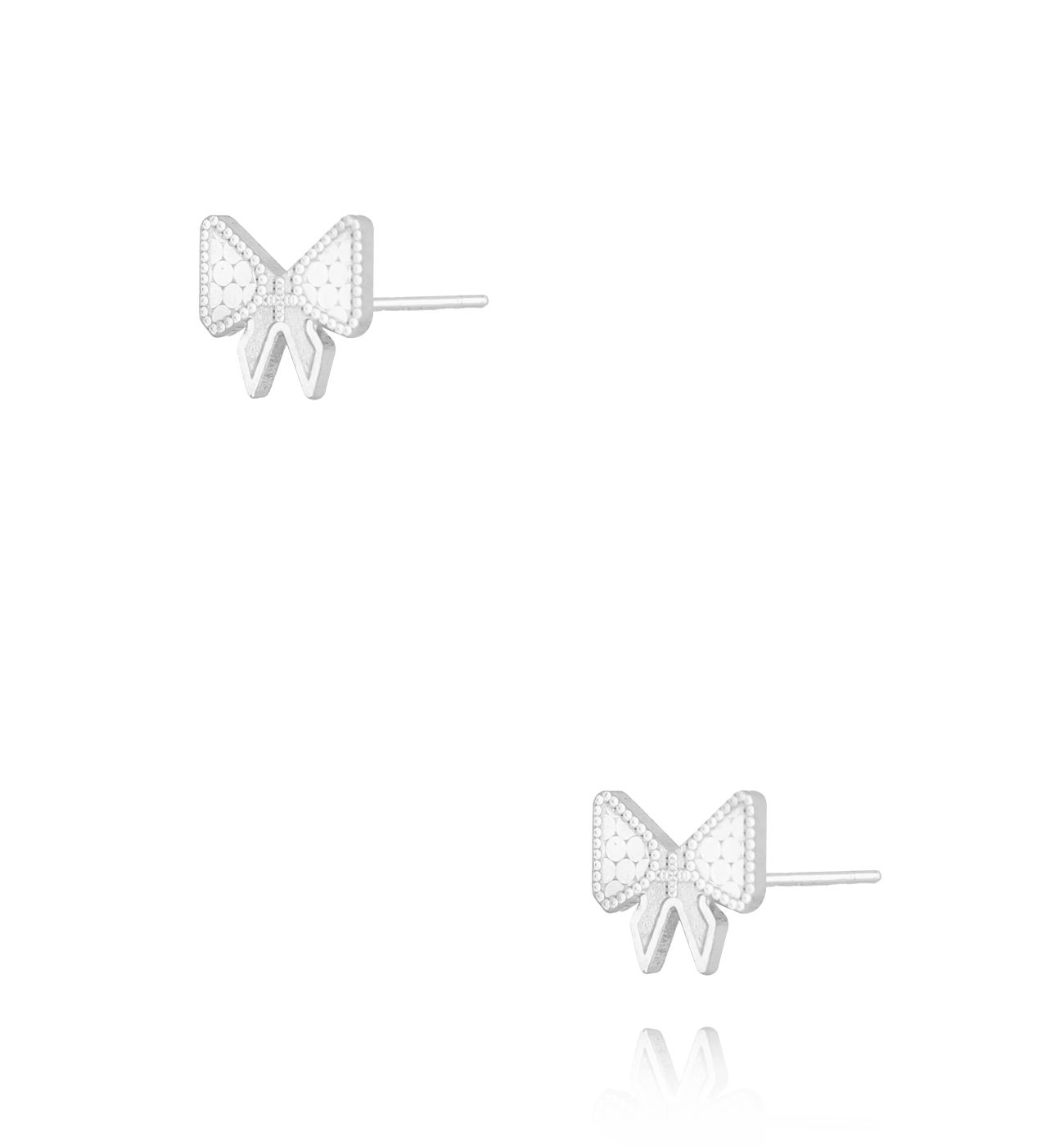 Kolczyki kokardki srebrne KCA0039