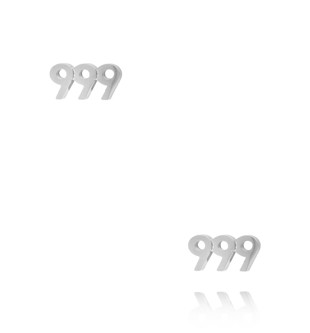 Kolczyki z anielską liczbą 999 srebrne - By Dziubeka