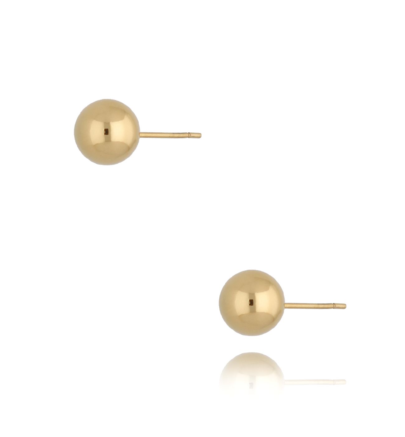 Kolczyki ze stali szlachetnej pozłacane kulki Soulmate 8 mm - By Dziubeka