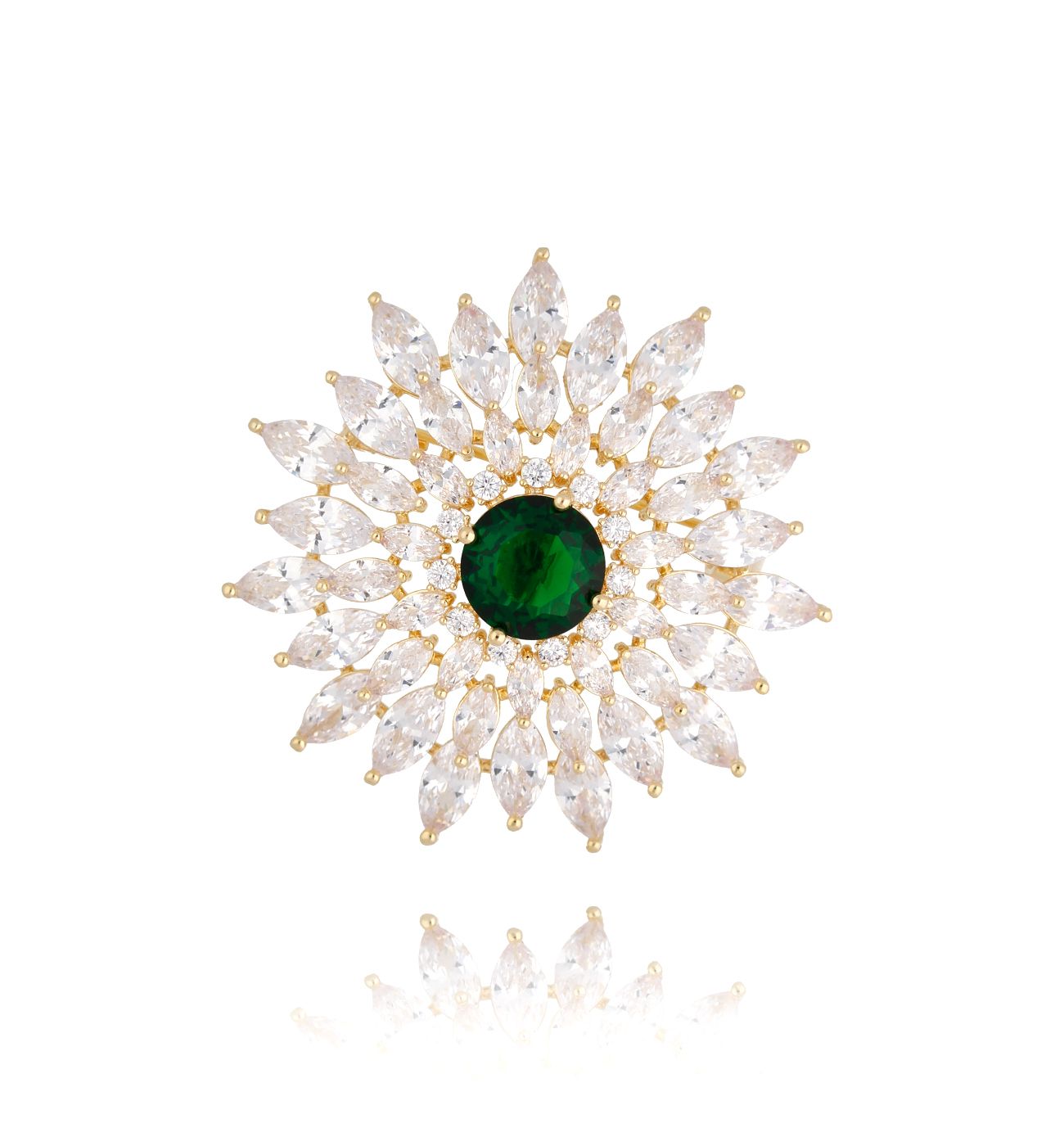 Broszka z kryształami Glamour Glow BRSS0039 - By Dziubeka