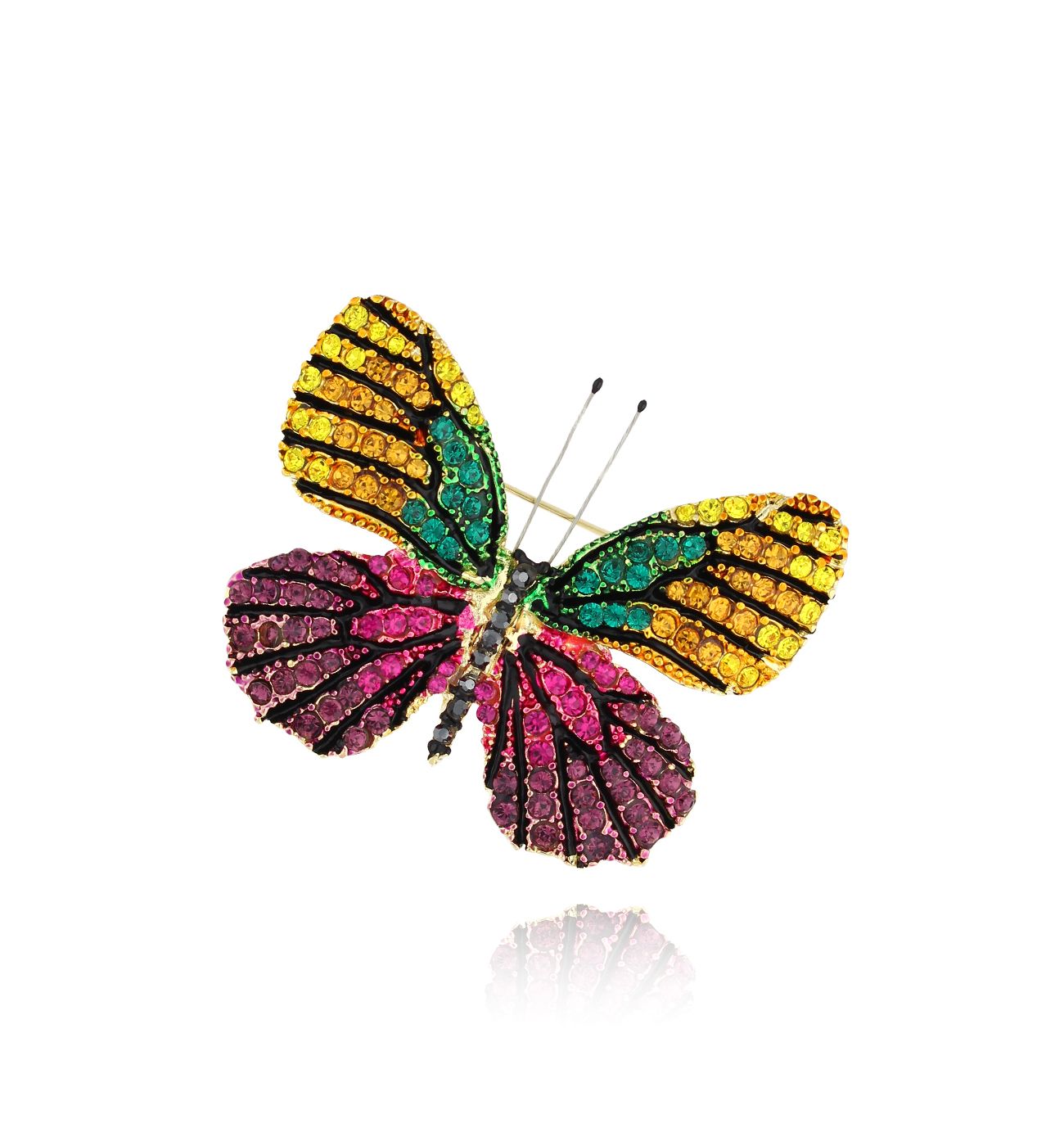 Broszka z kolorowym motylem Papillon BRPI0011