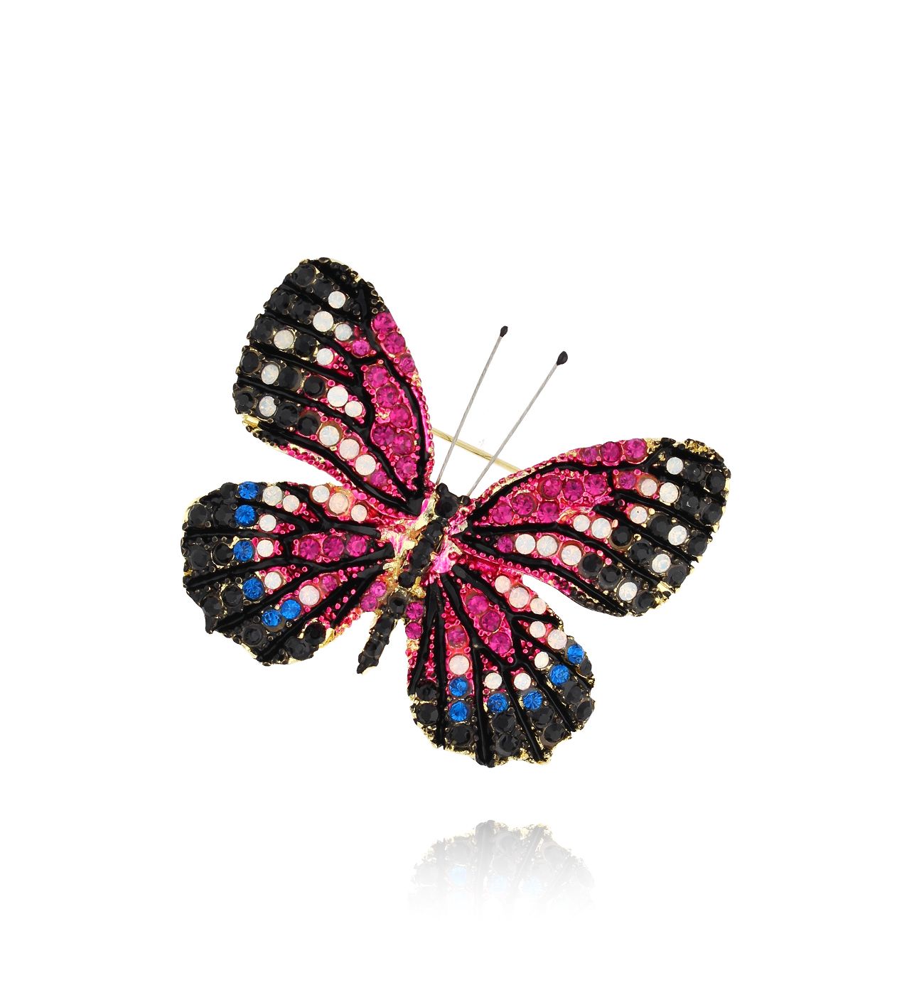 Broszka z kolorowym motylem Papillon BRPI0005 - By Dziubeka