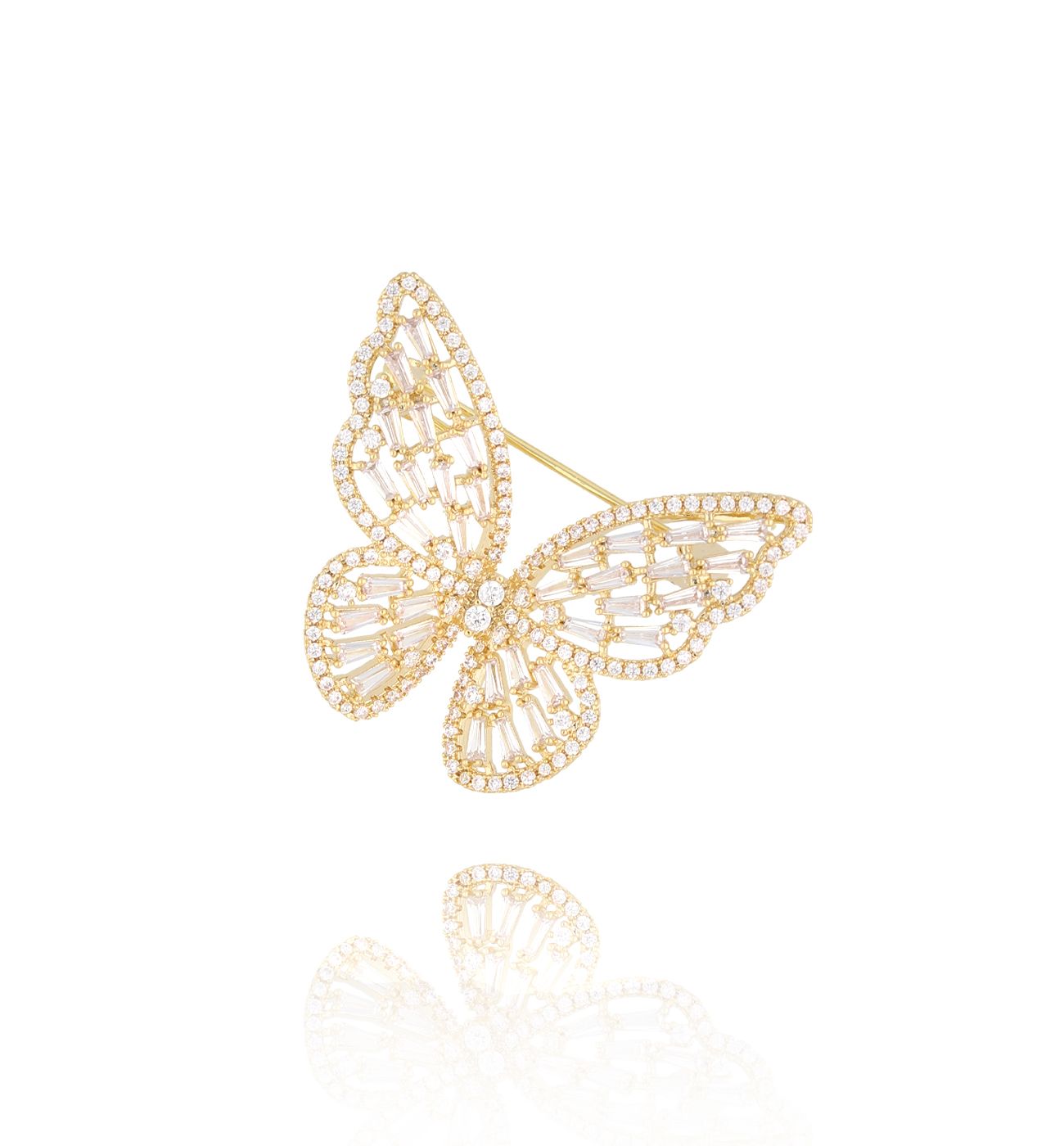 Broszka z transparentnym motylem Papillon de Cristal BRSS0220 - By Dziubeka
