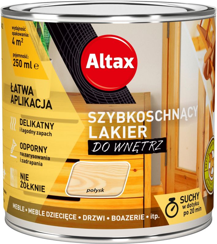 Lakier szybkoschnący Altax bezbarwny połysk 0,25 l