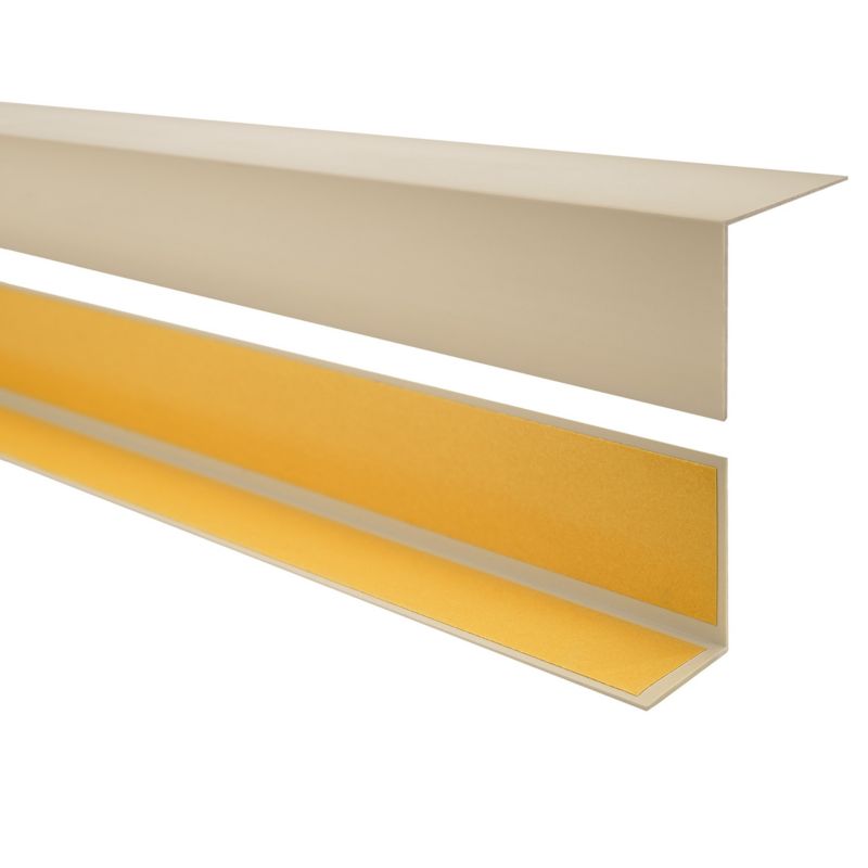 Kątownik twardy PCV 50x50mm, QUEST samoprzylepny, ozdobny profil L kątowy, narożnik dekoracyjny z klejem, KTK, beż, 1.5m