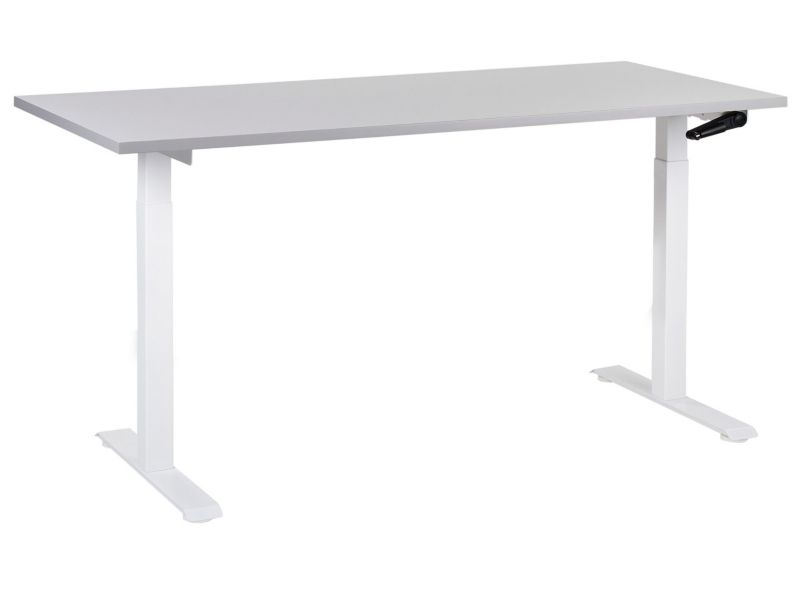 Biurko regulowane Manualny Jasnoszary Destines 160 x 72 cm 1 szt.